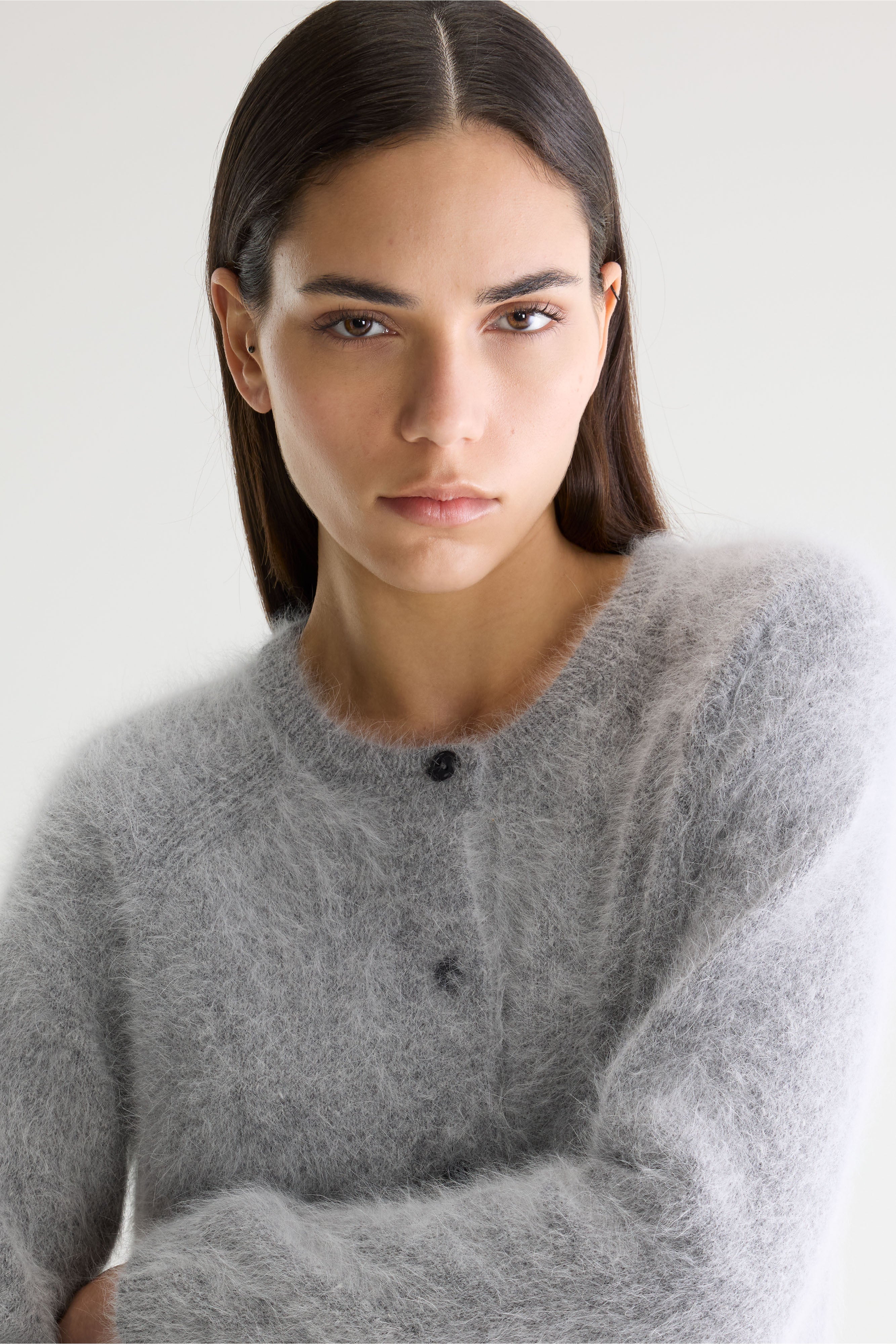 Datair angora-blend cardigan (252 / W / H. GREY)