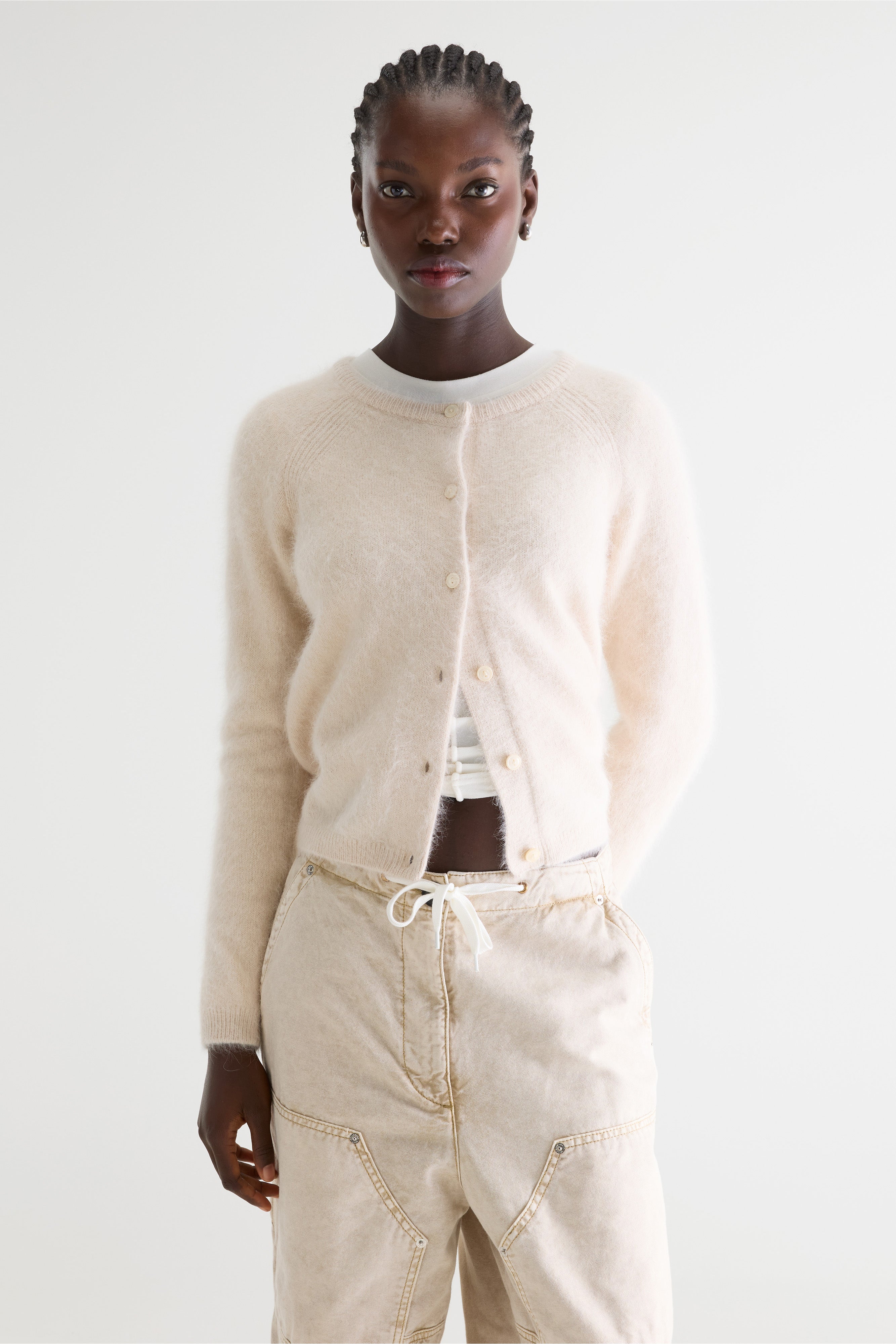 Datair Angora-blend Cardigan - Parchemin For Women | Bellerose