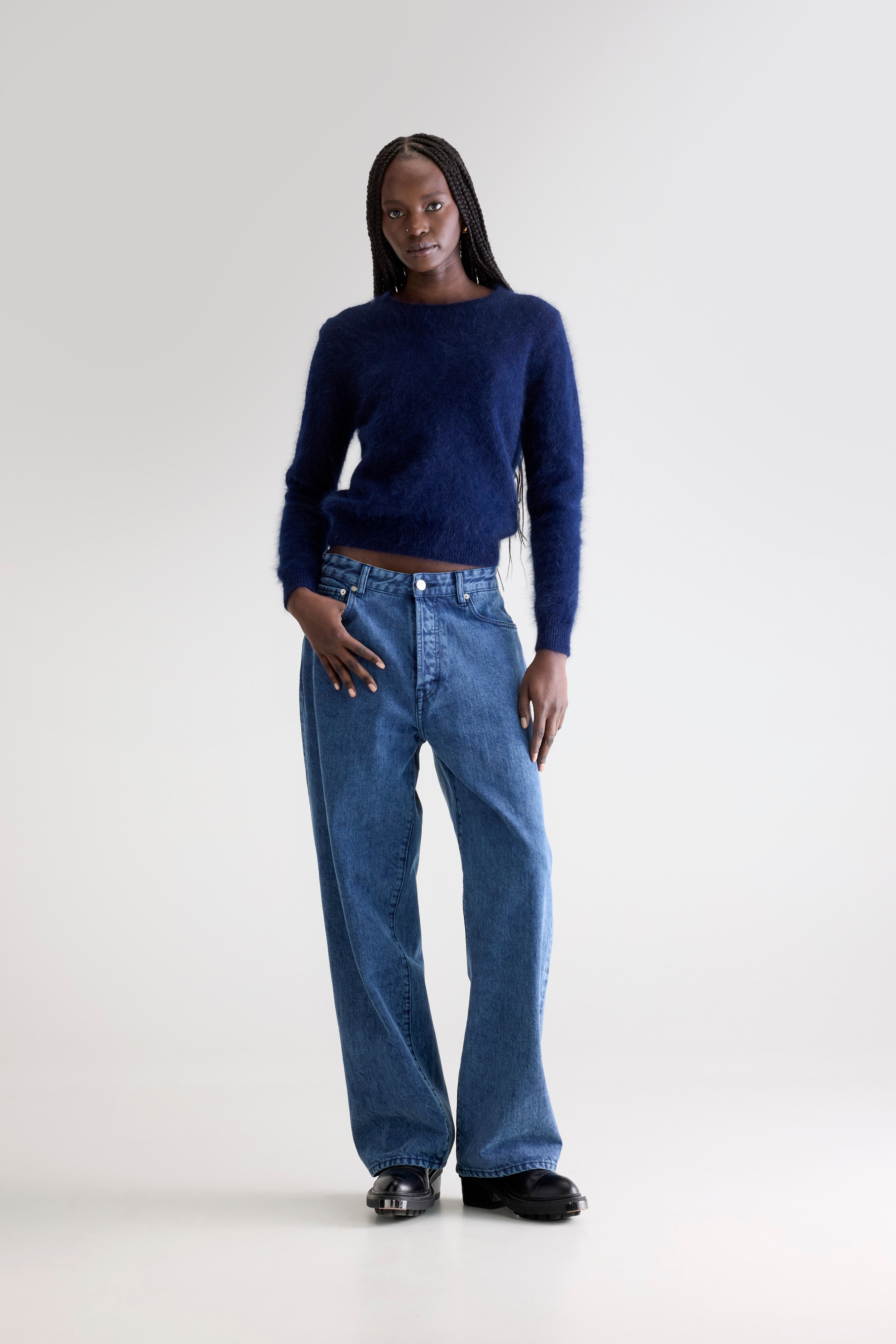 Datti Angora-blend Sweater - Navy For Women | Bellerose