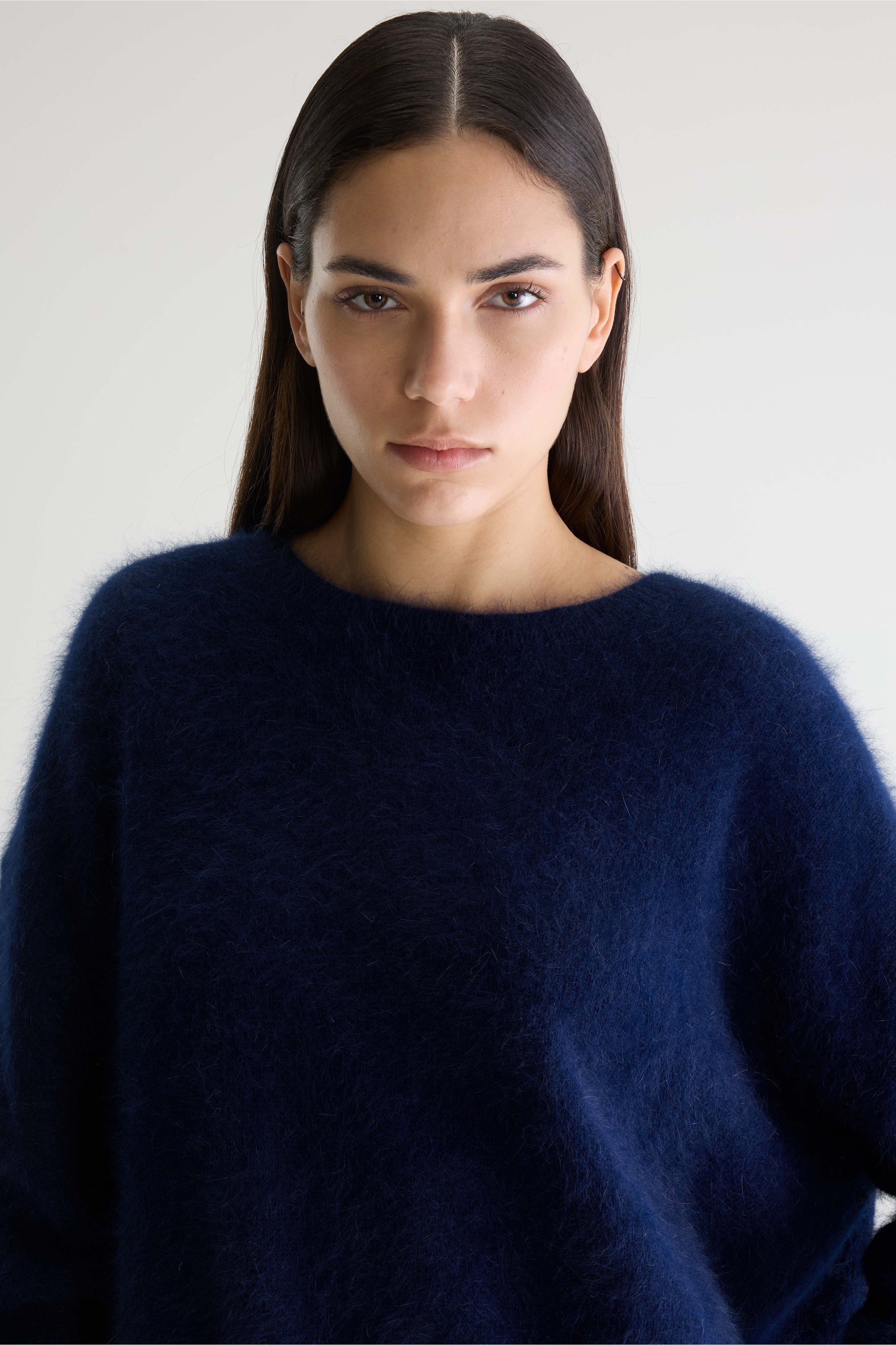 Pull en angora Datus (252 / W / NAVY)