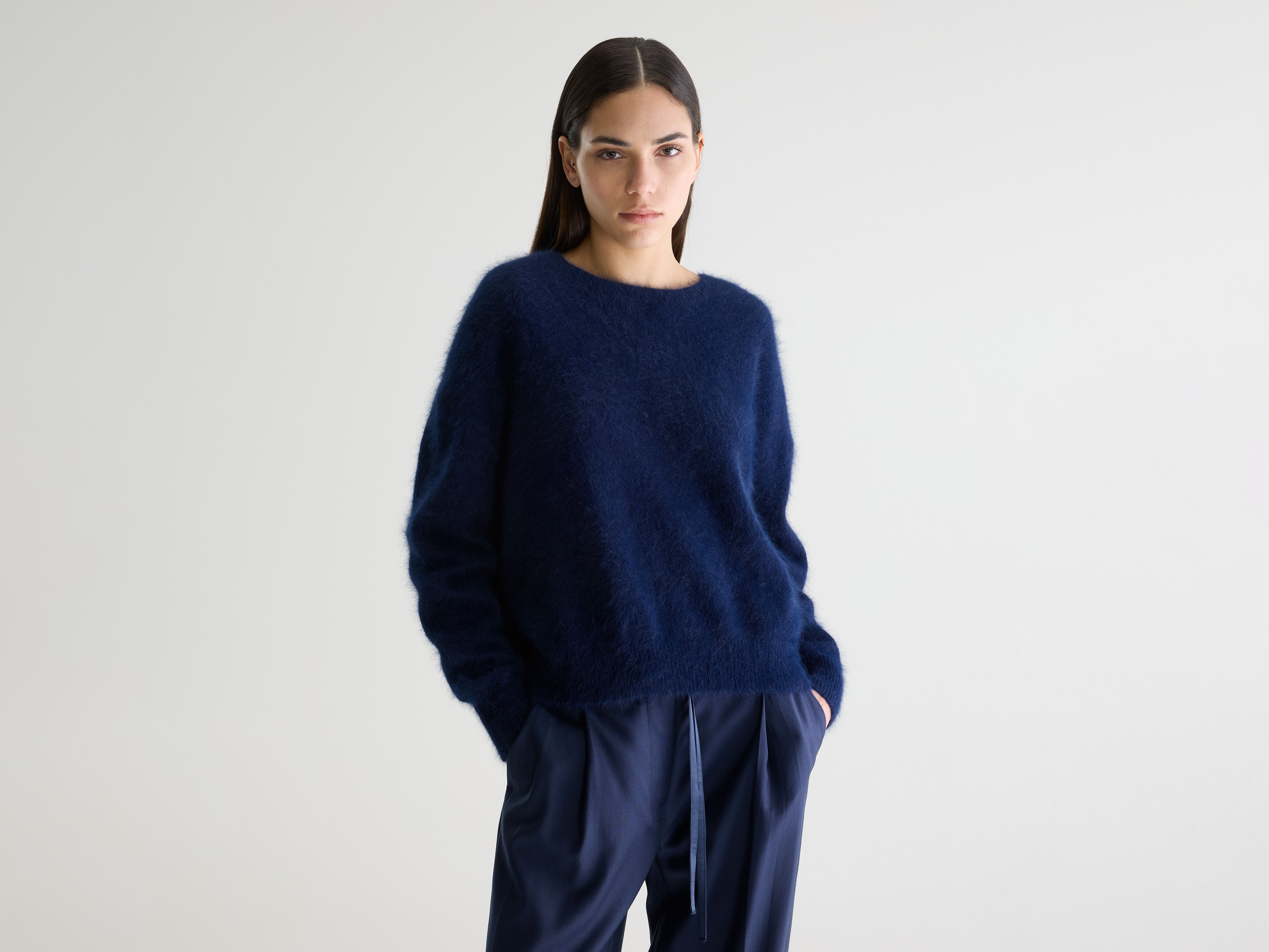 Pull en angora Datus (252 / W / NAVY)