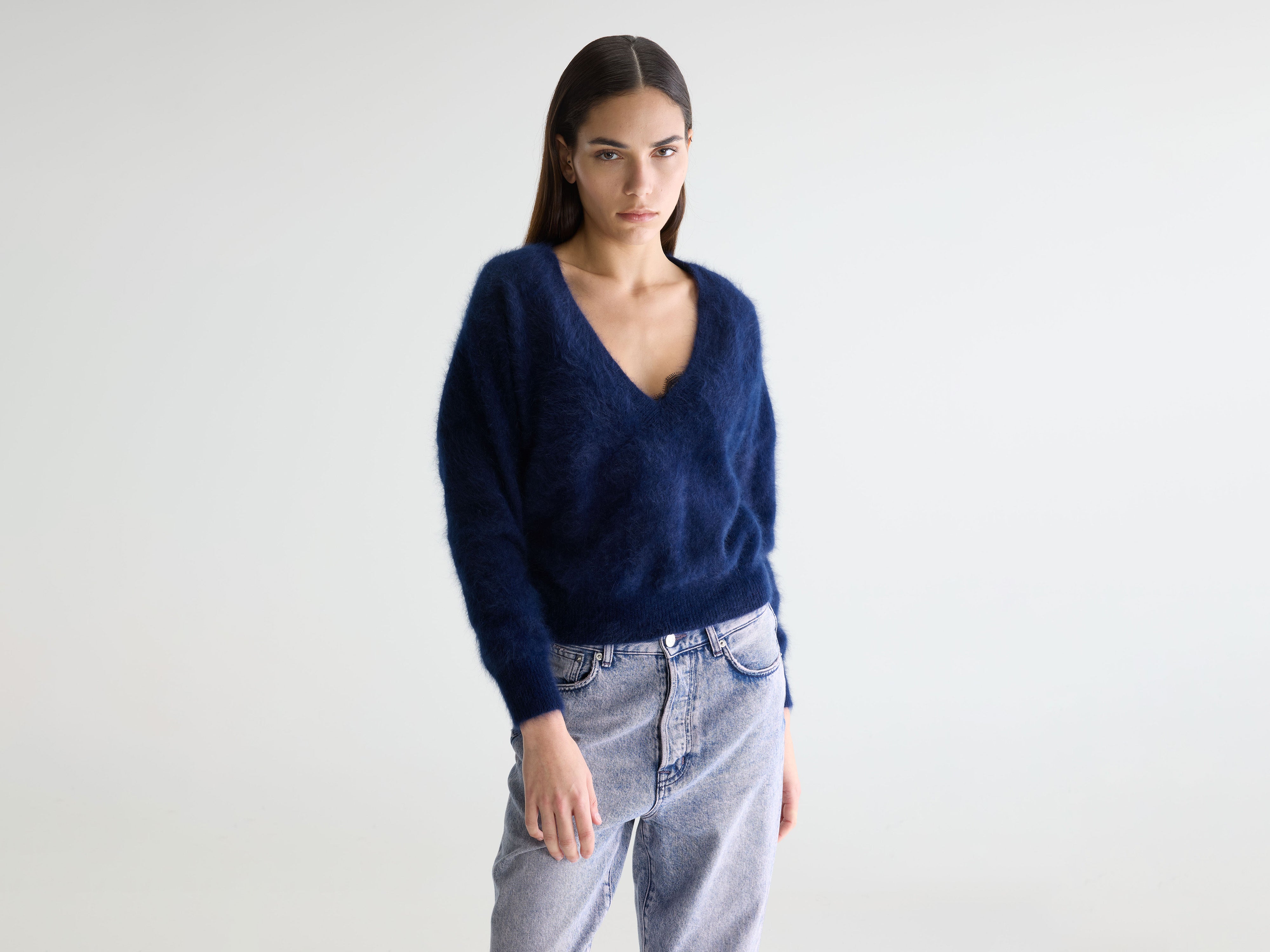 Datev angora-blend sweater (252 / W / NAVY)