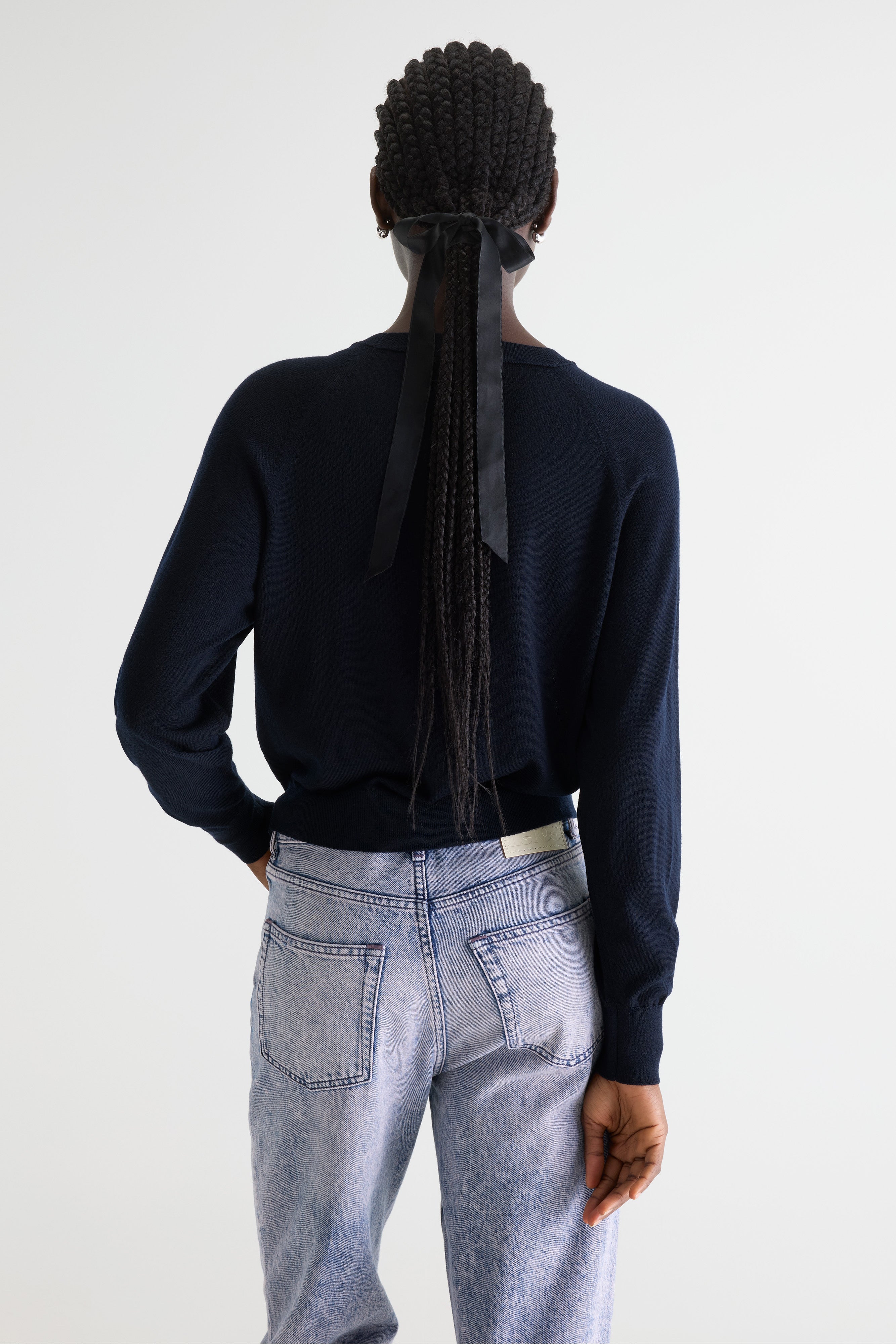 Delen classic crewneck sweater (252 / W / NAVY)