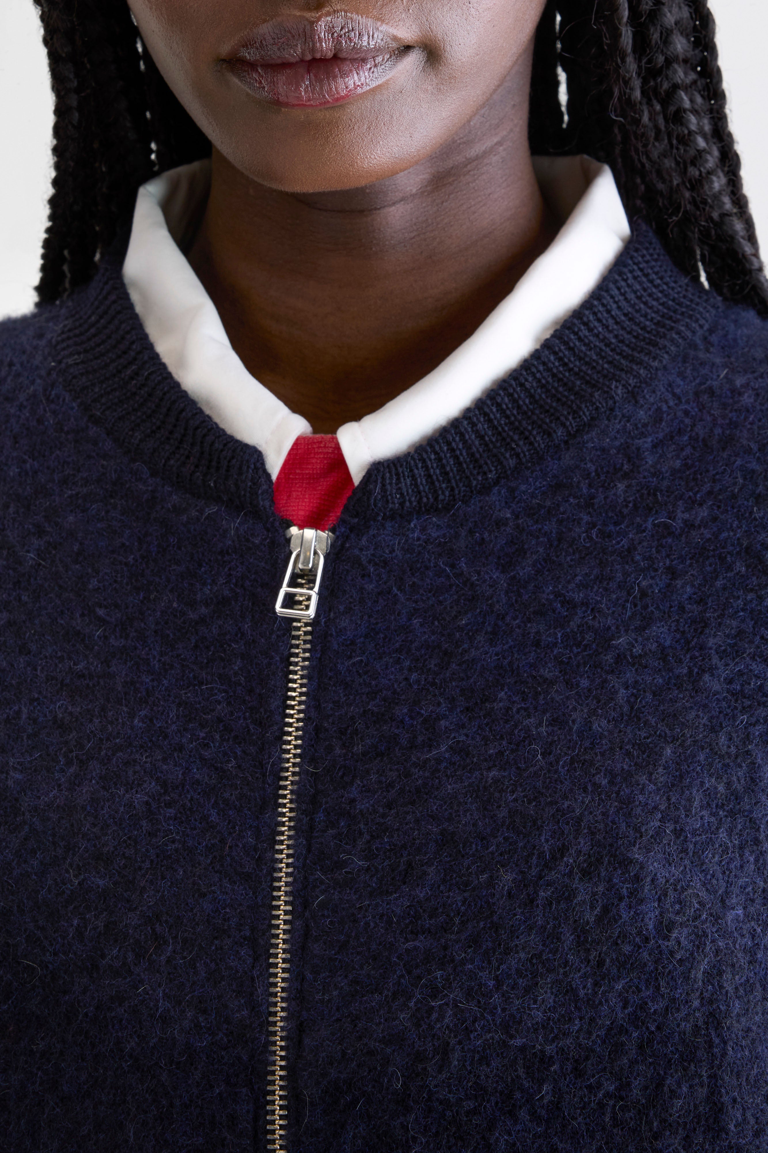Asedi zip-up cardigan (252 / W / NAVY)