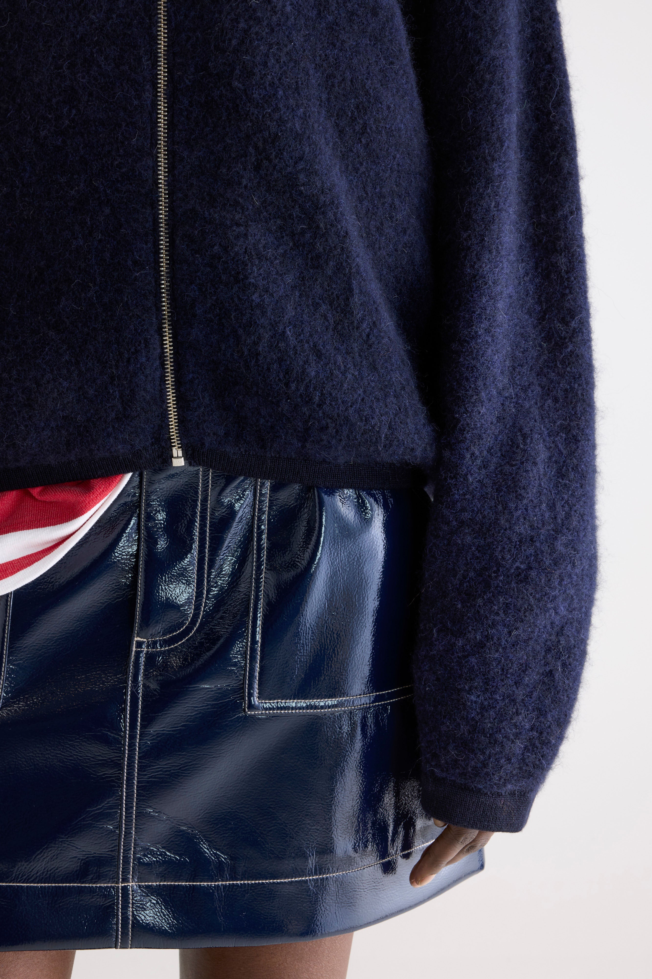 Asedi zip-up cardigan (252 / W / NAVY)