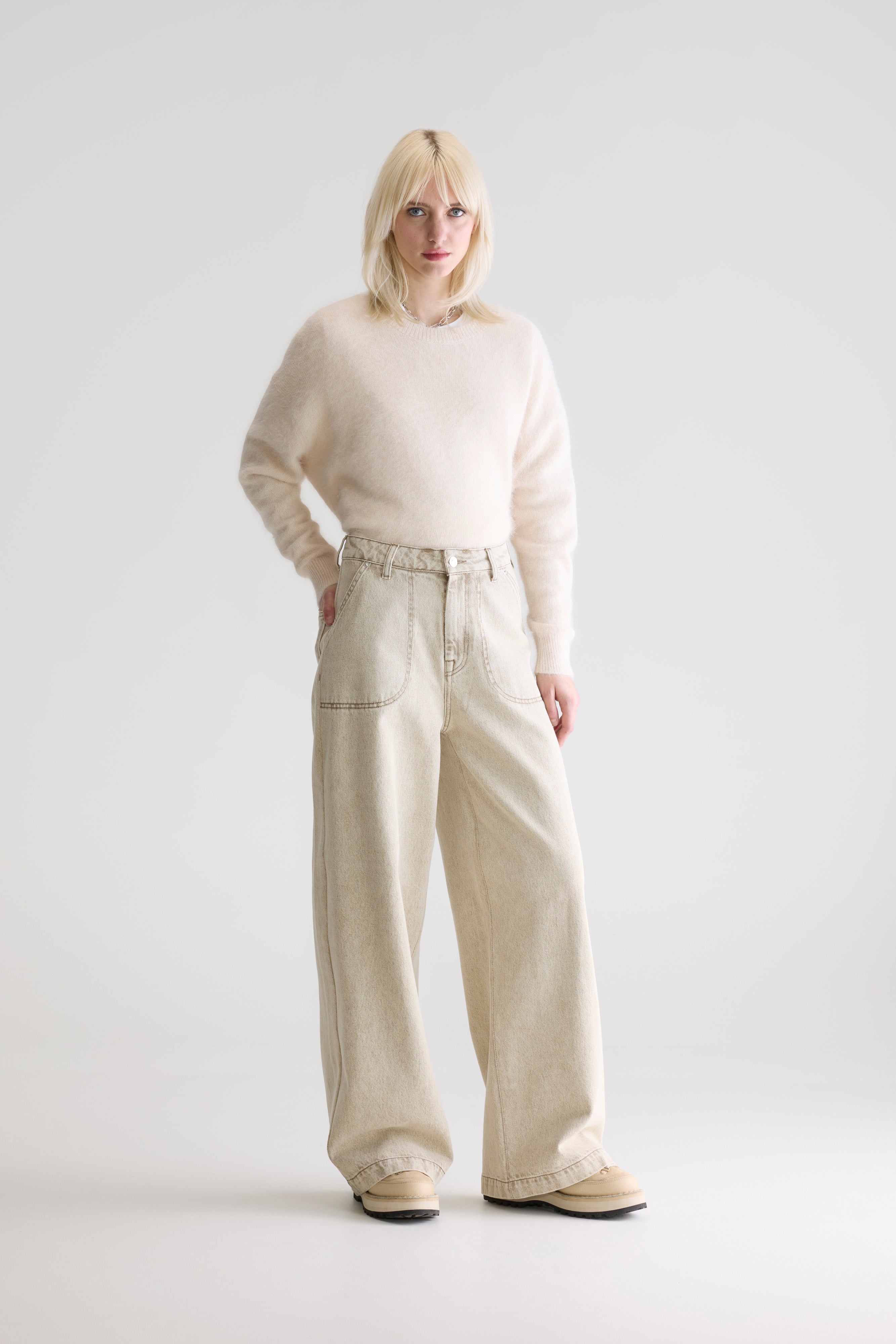 Denim N. 62 Wide Jeans - Beige snow For Women | Bellerose