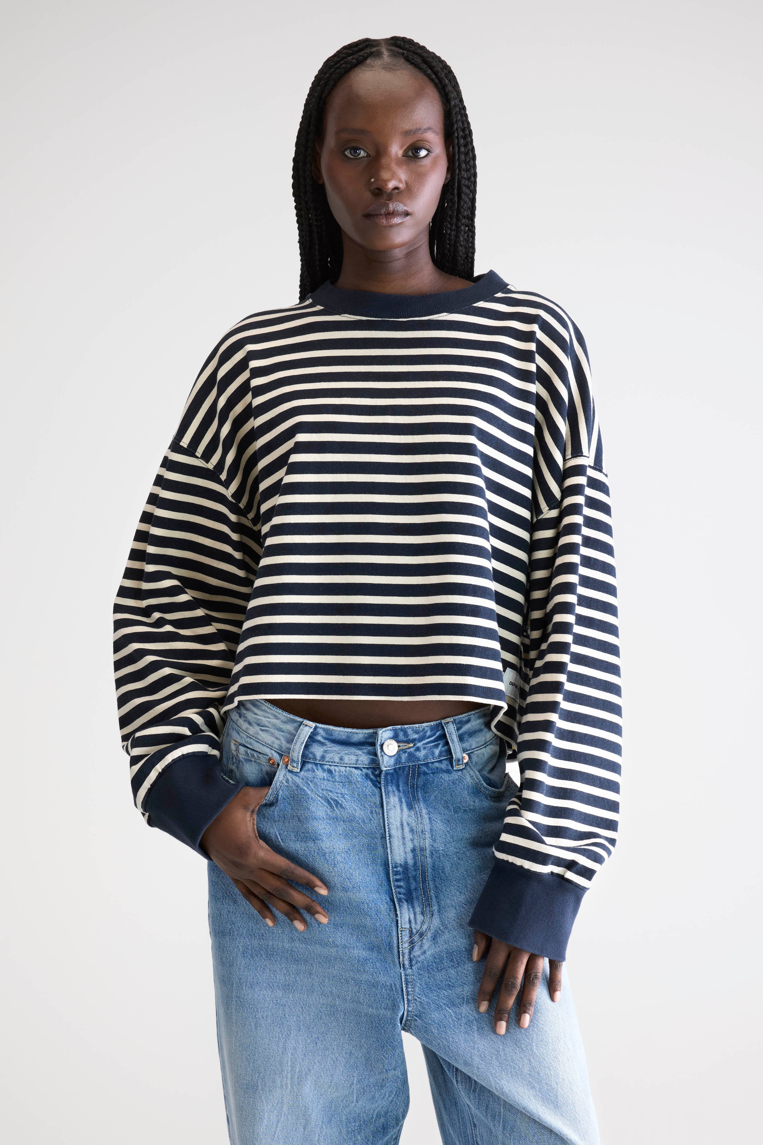 Franto Long-sleeve T-shirt - Ecru / Navy For Women | Bellerose