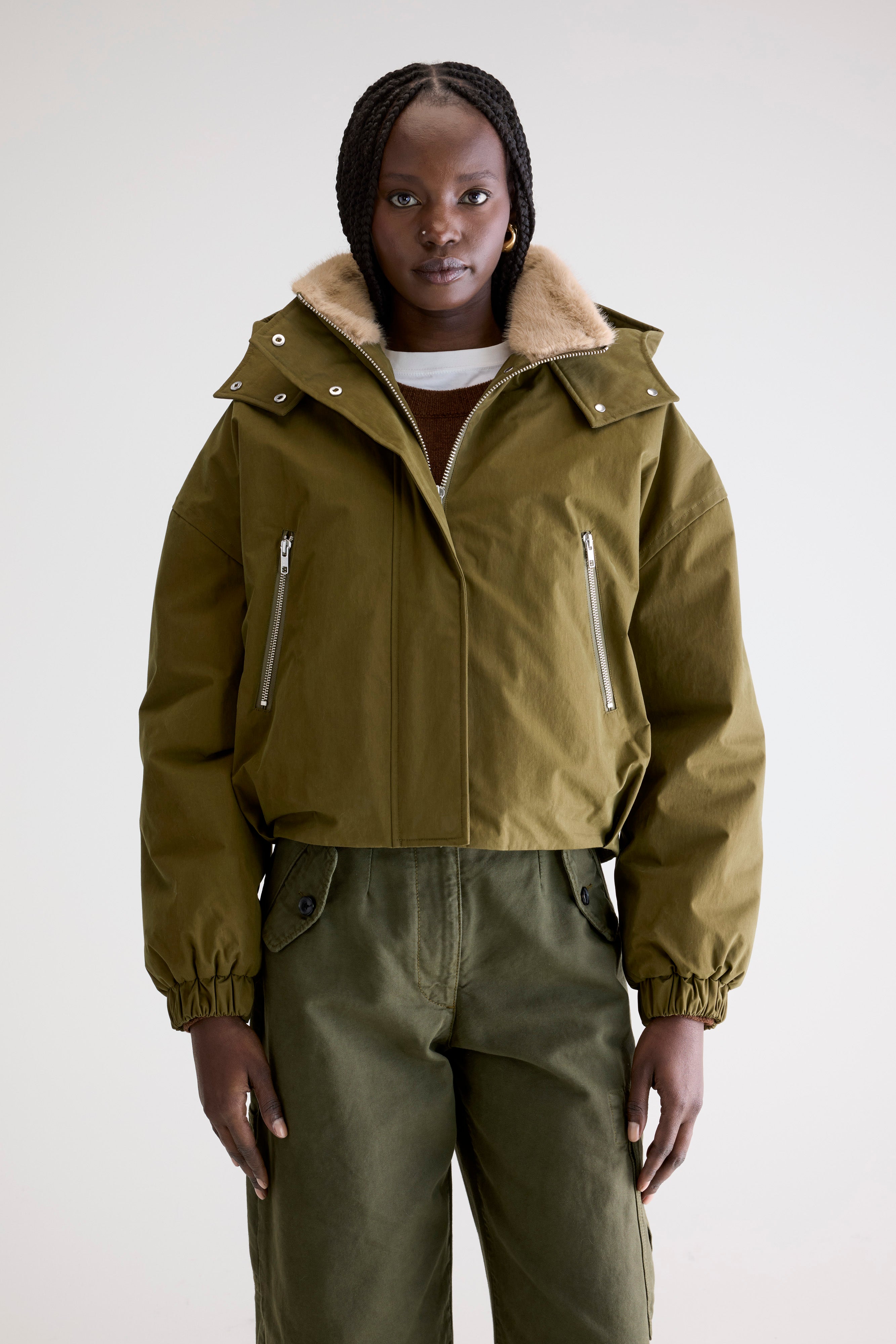 Herna Cropped Jas - Military Voor Dames | Bellerose
