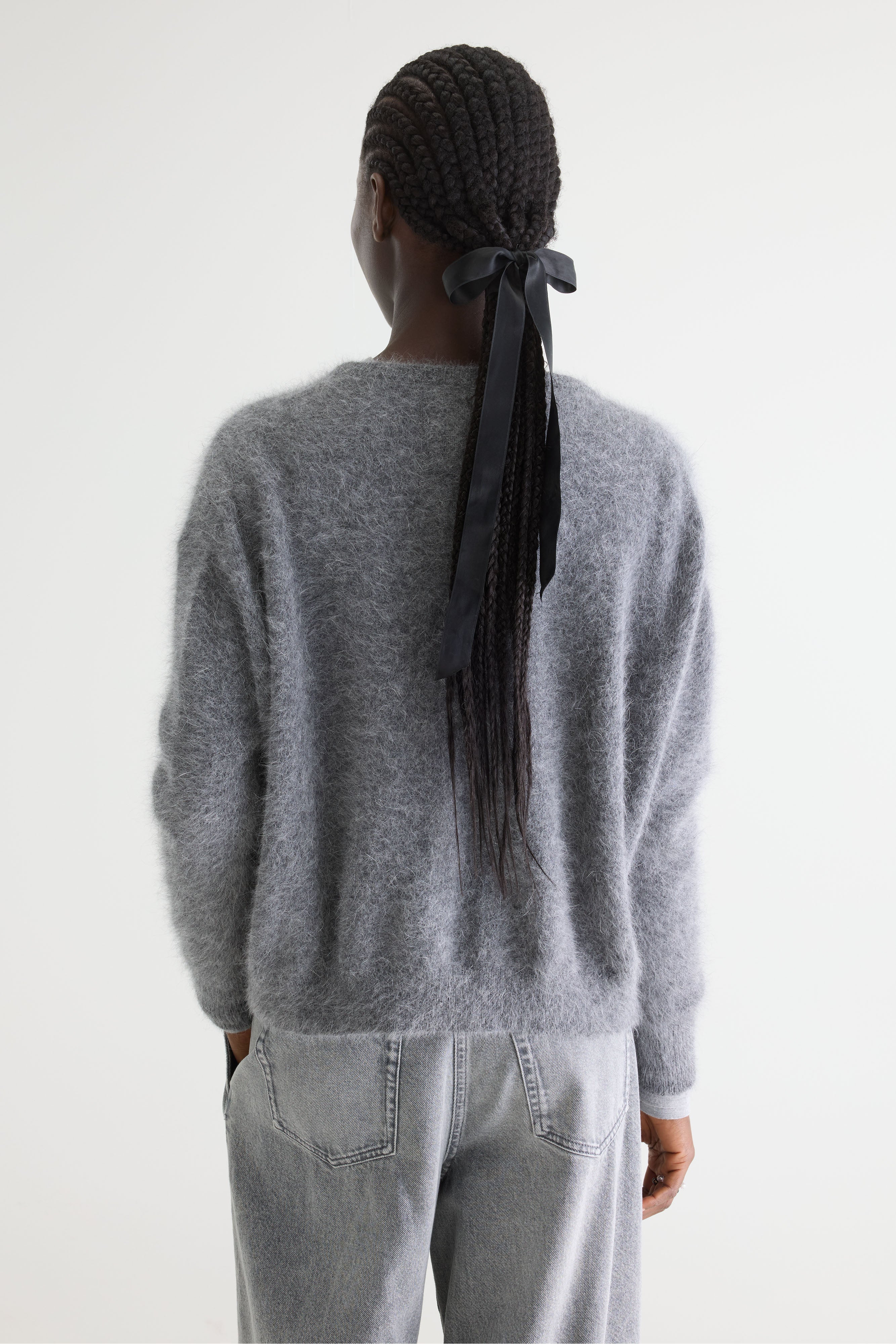 Dathan Angora-blend Cardigan - Mid grey For Women | Bellerose