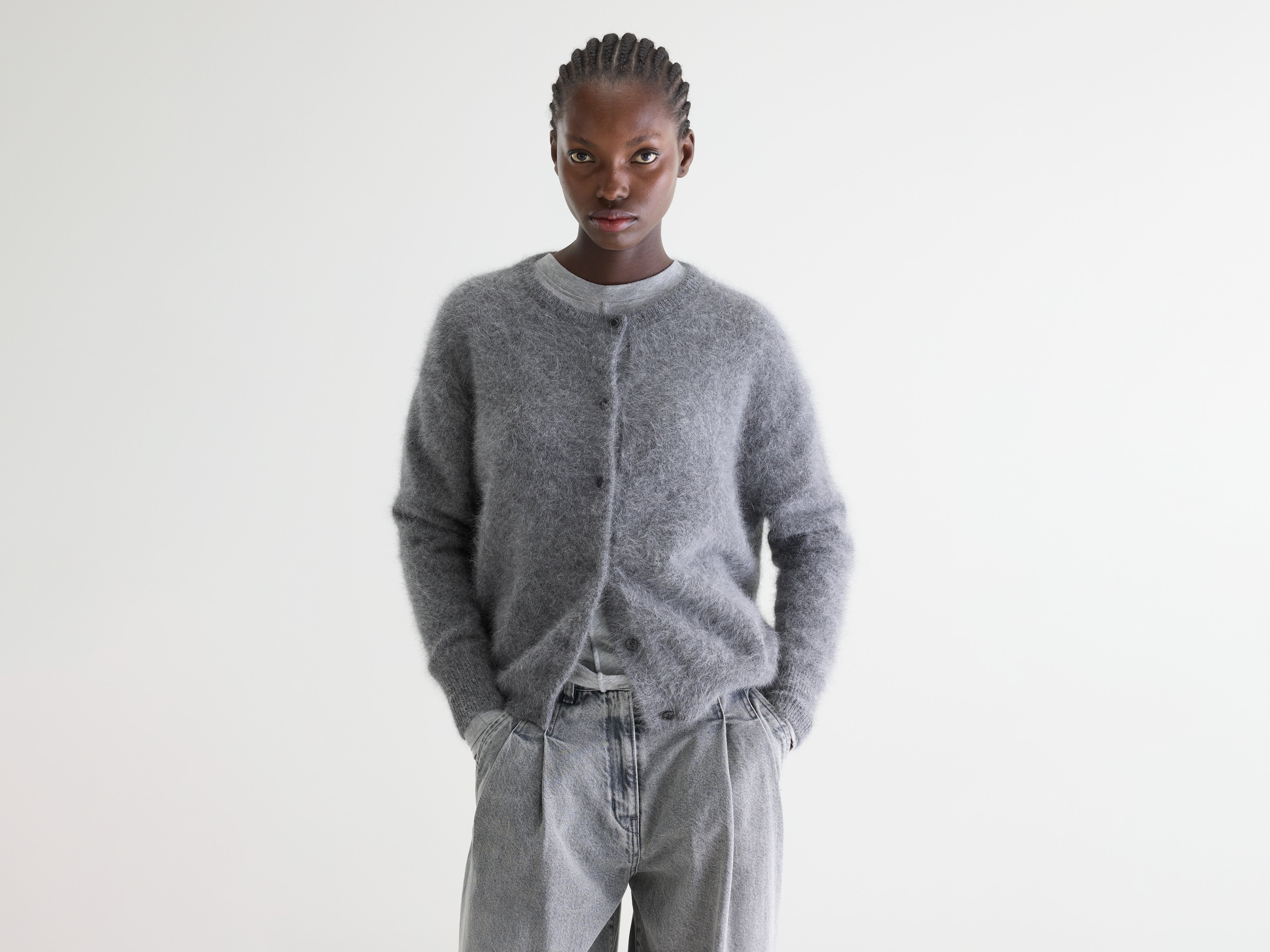 Dathan angora-blend cardigan (252 / W / MID GREY)