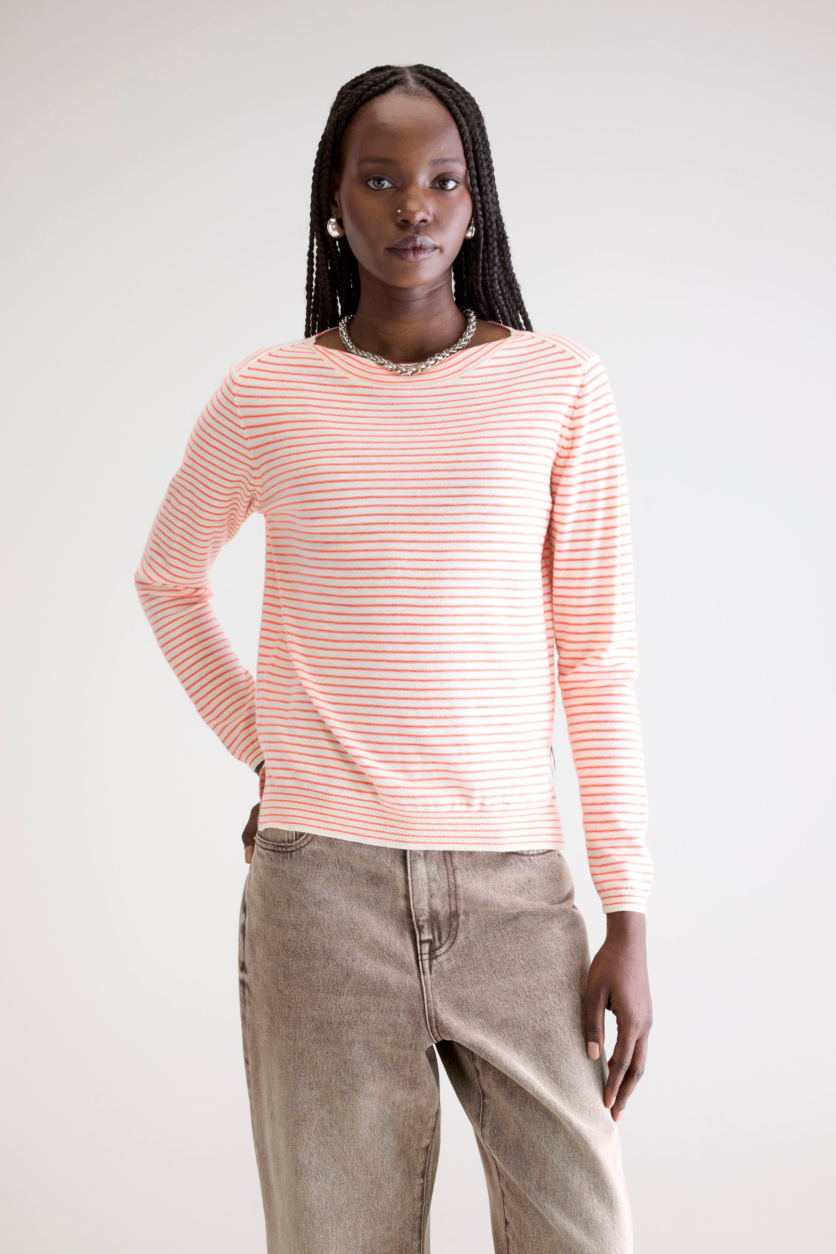 Gop Boatneck Sweater - Meteora / Whisper For Women | Bellerose