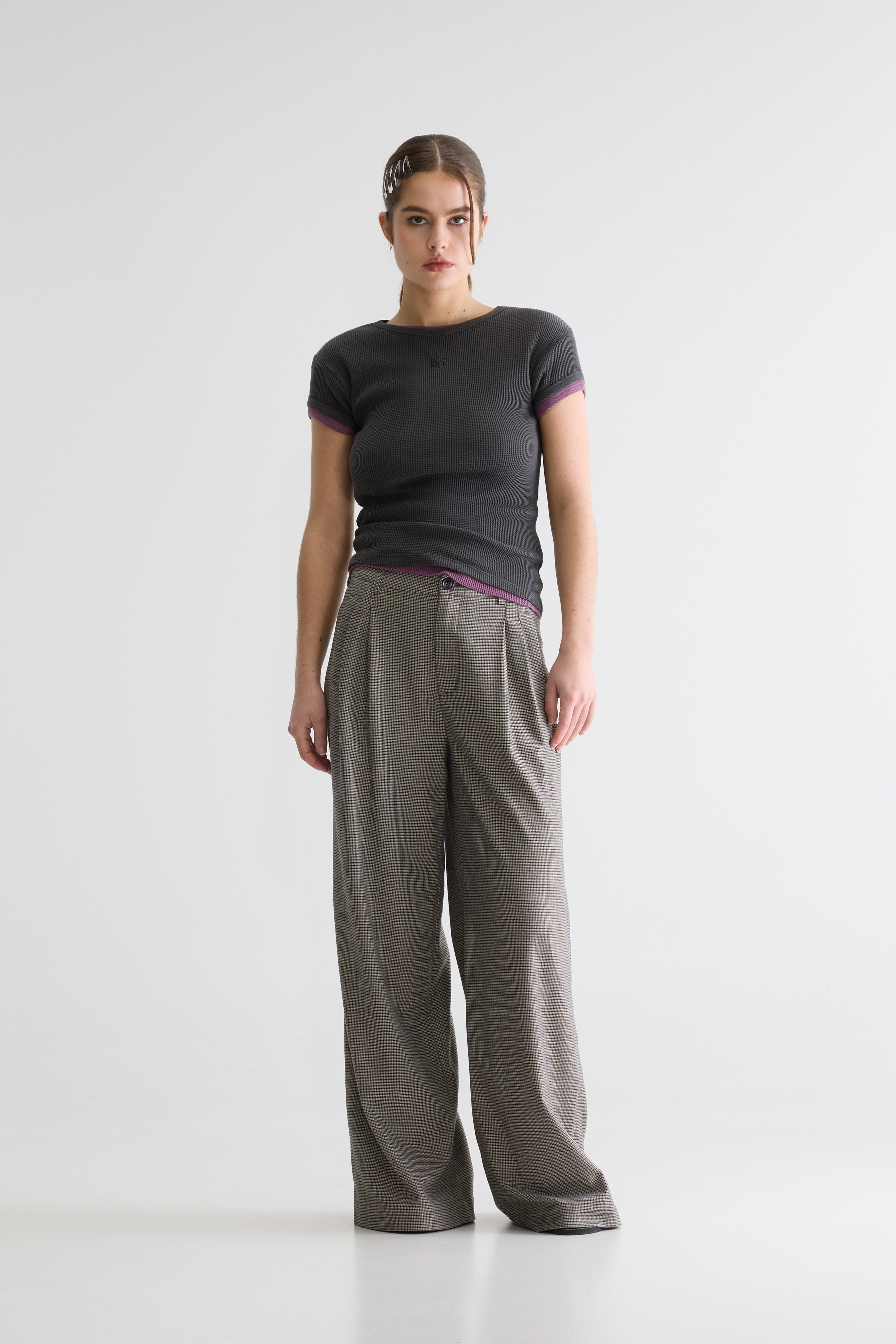 Volkert Wide Tailored Trousers - Black / Olive / Smoke grey For Women | Bellerose