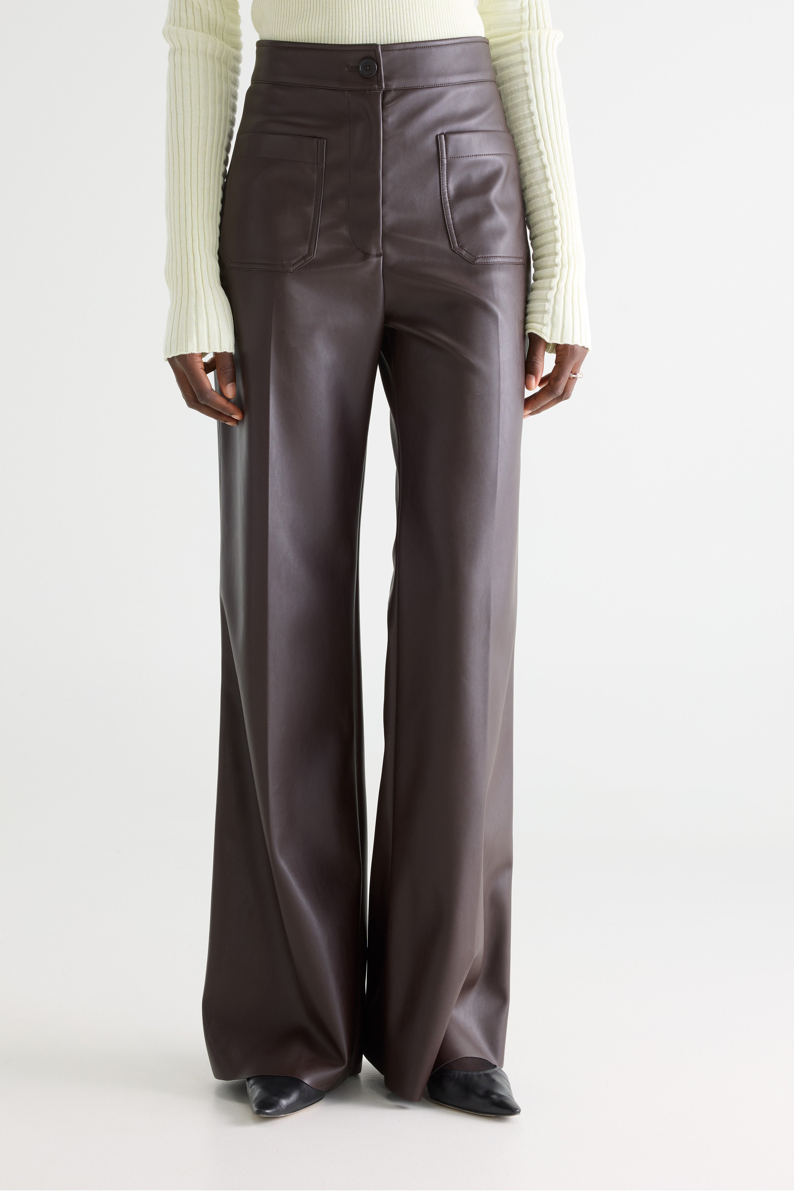 Vinj Faux-leather Trousers - Dark roast For Women | Bellerose