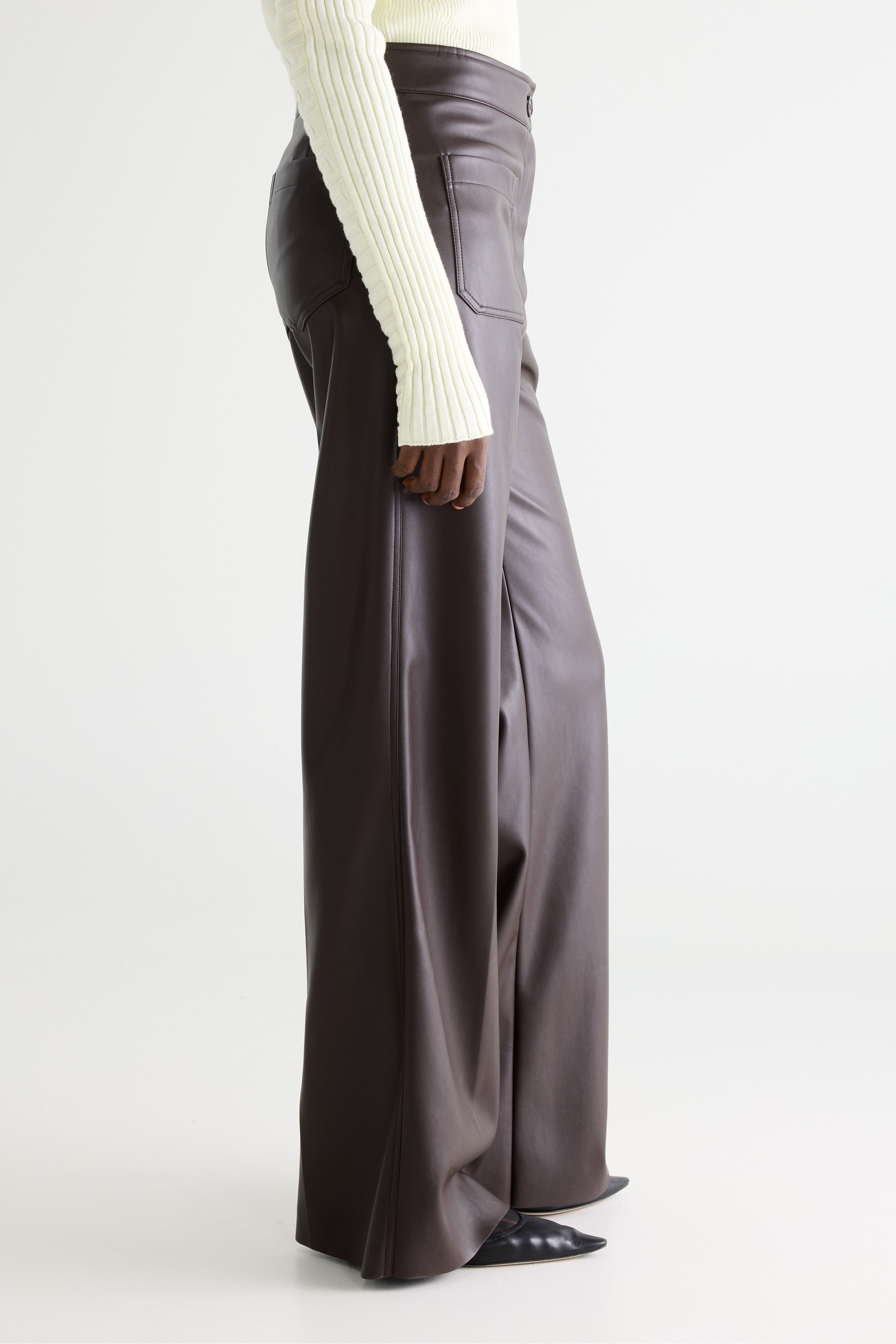 Vinj Faux-leather Trousers - Dark roast For Women | Bellerose