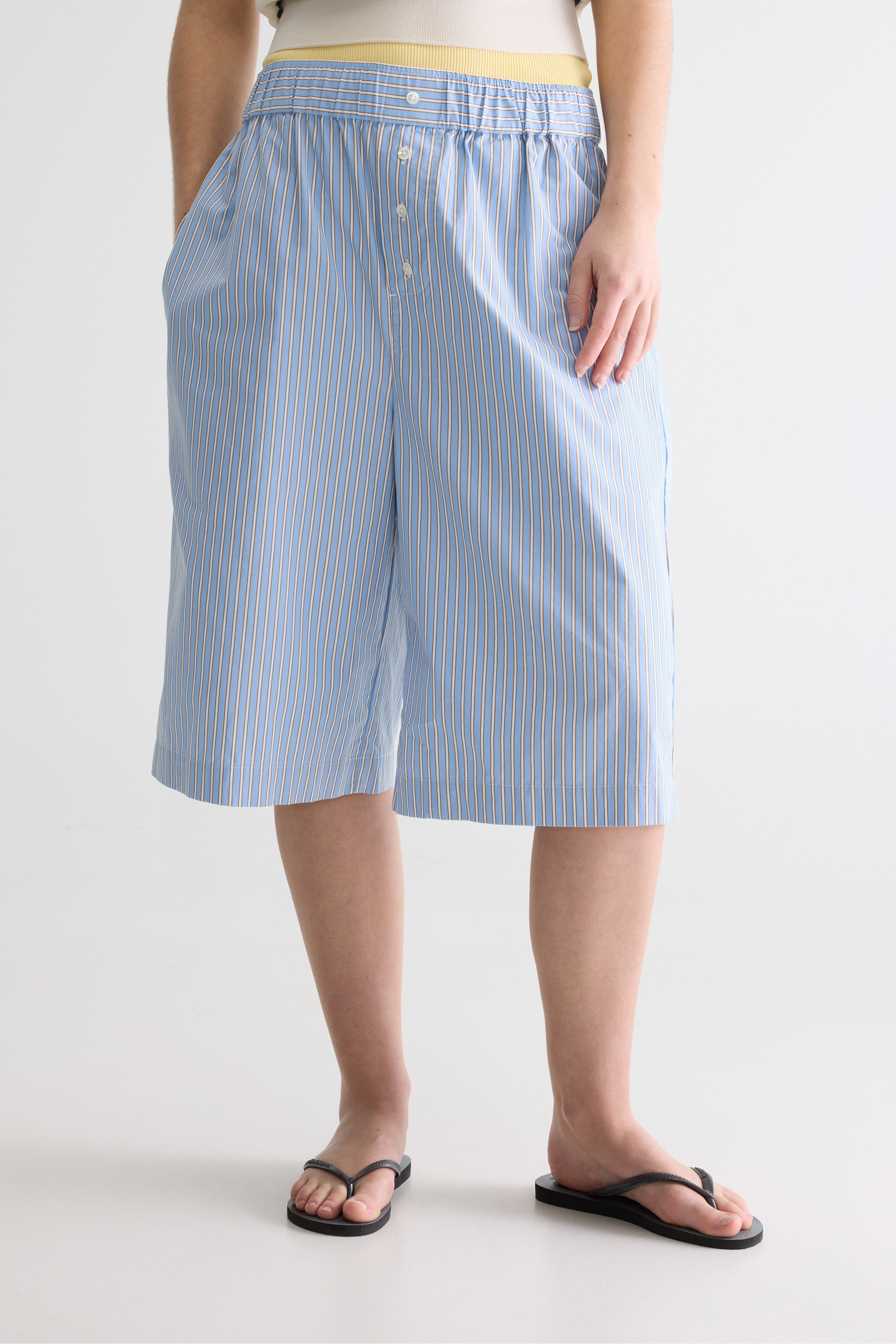 Geena Long Striped Shorts - Stripe b For Women | Bellerose