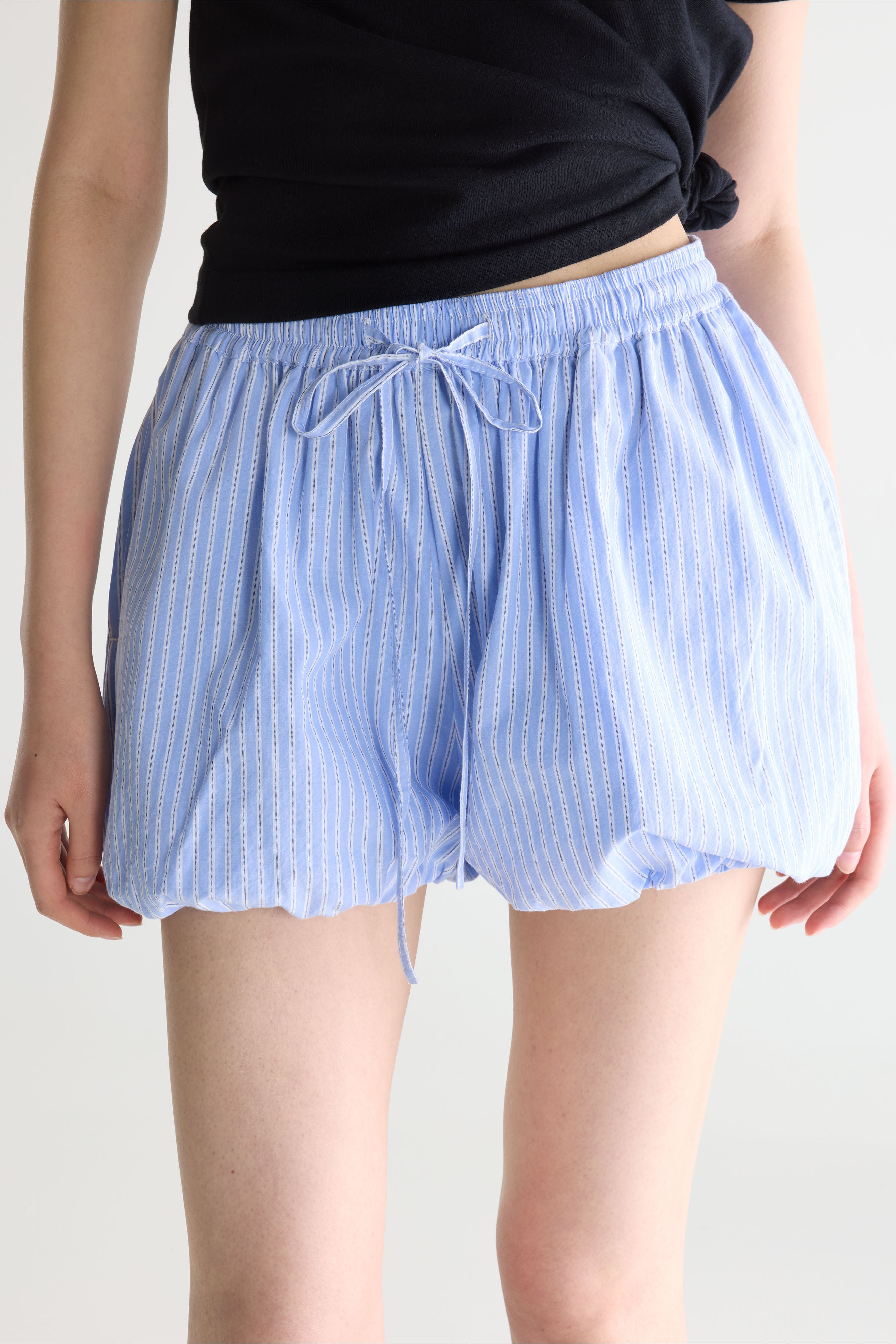 Johny Voluminous Shorts - Blue shirt / White For Women | Bellerose