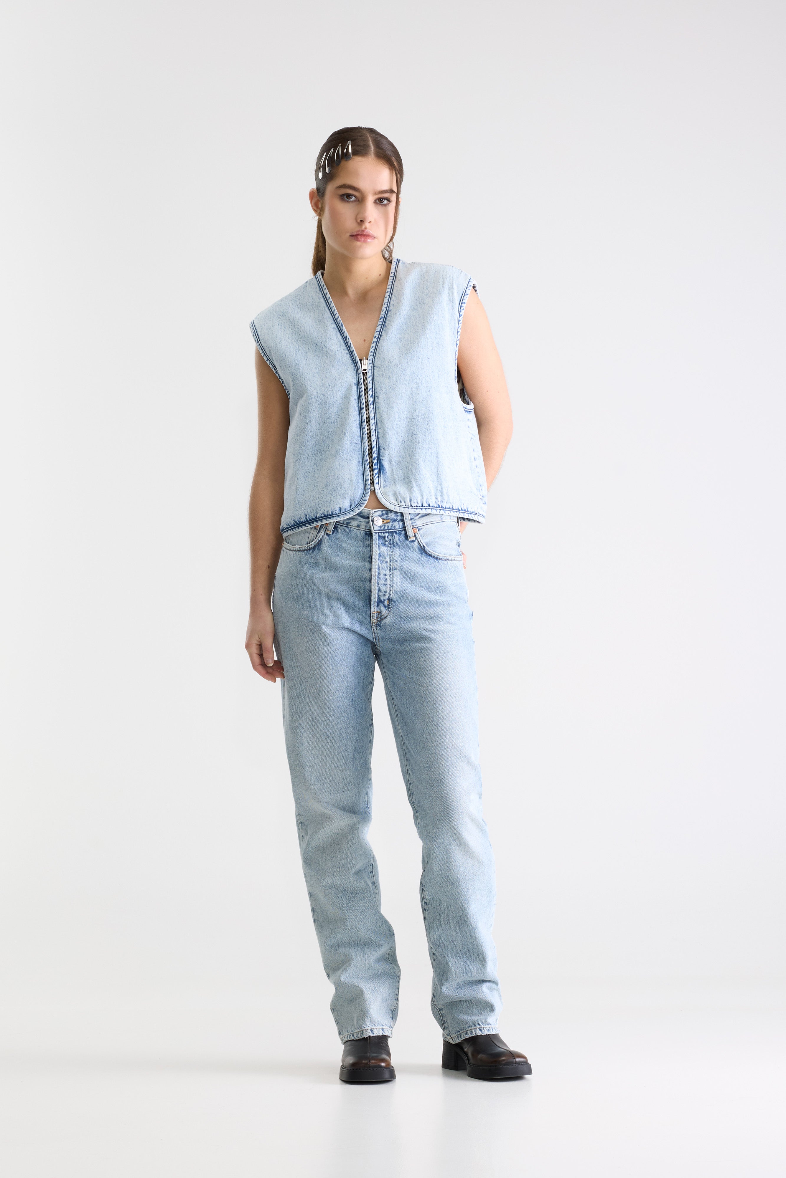 Denim N. 35 Straight Jeans - Lt blue bleach For Women | Bellerose
