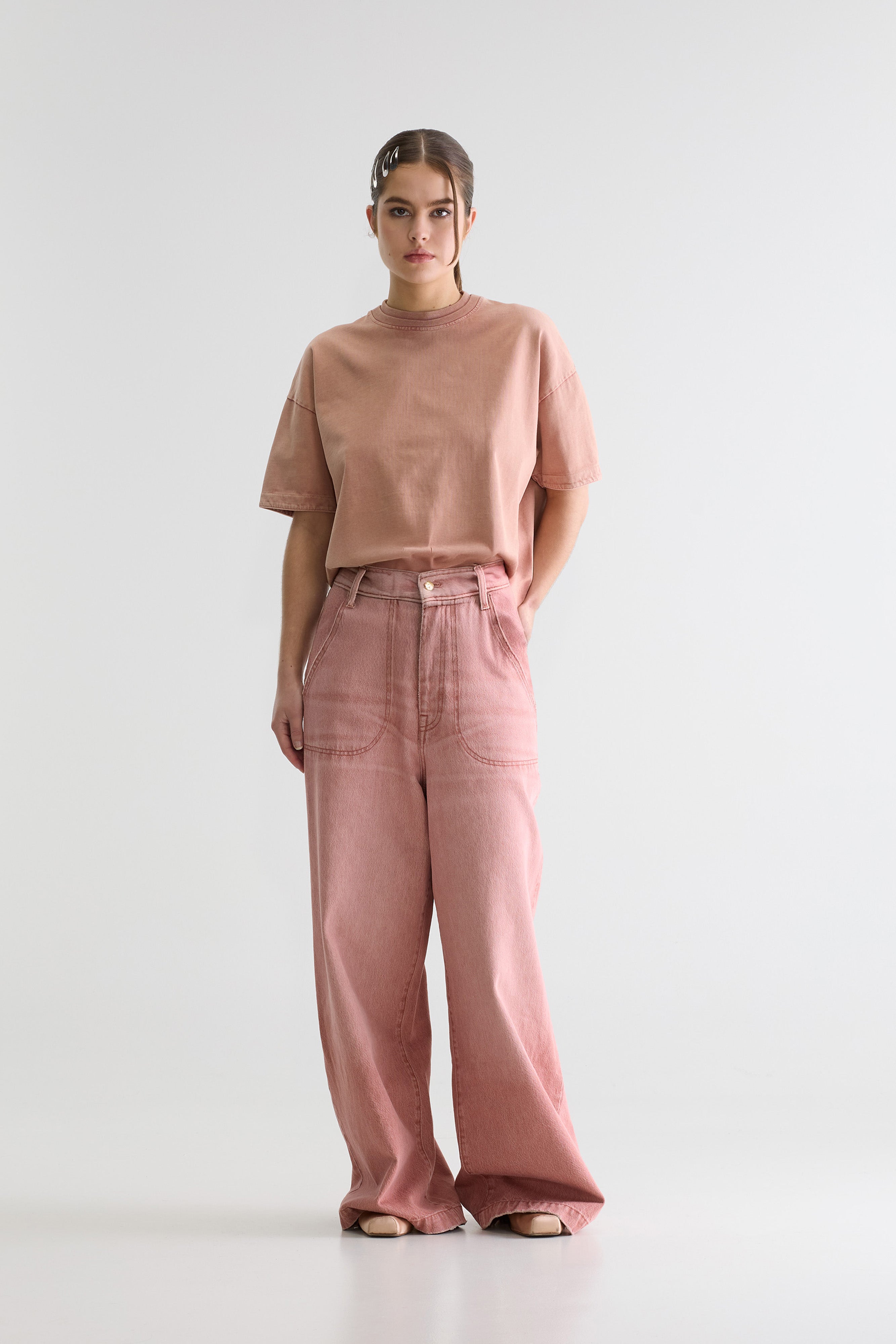 Denim N. 62 Wide Jeans - Red clay snow For Women | Bellerose