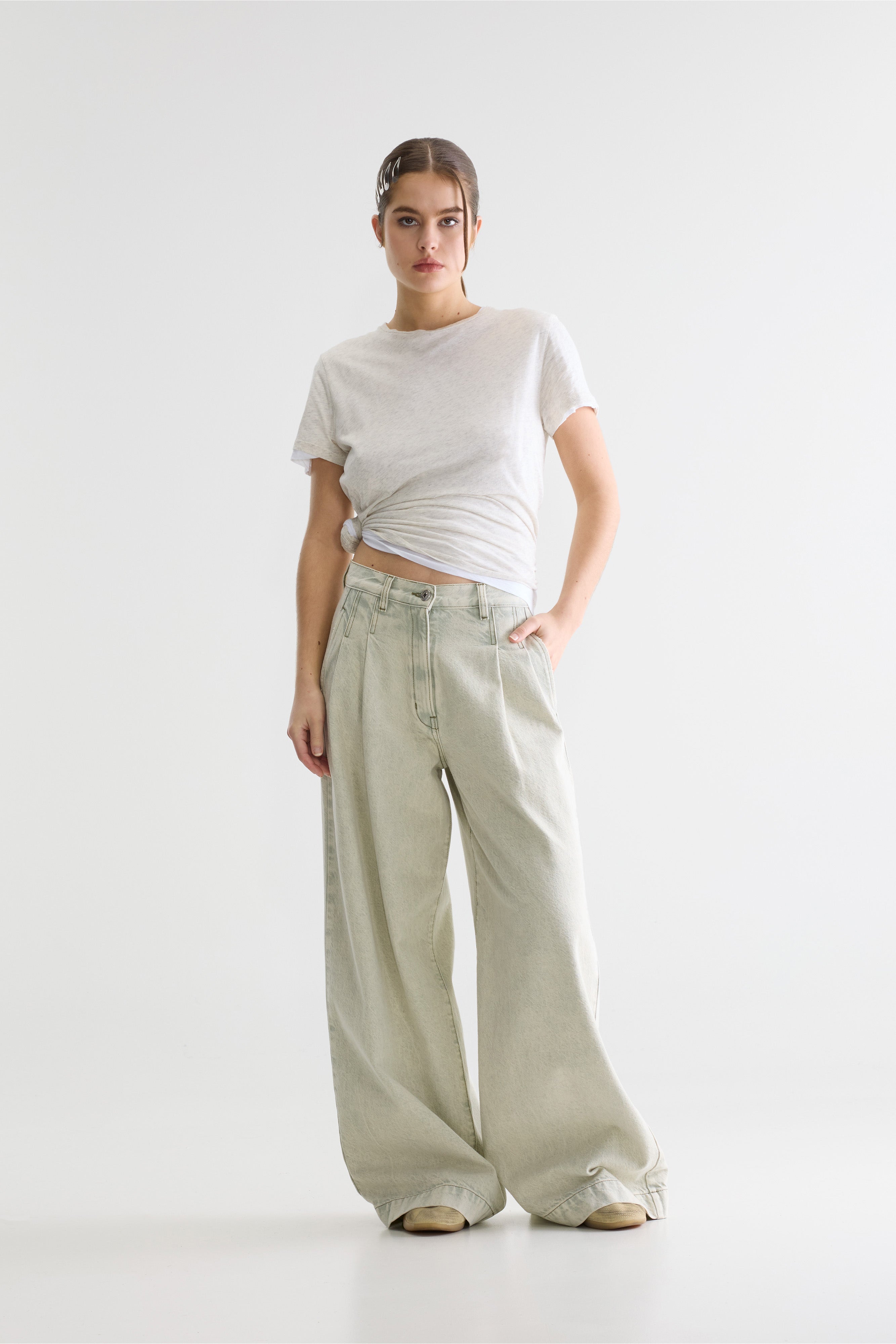 Denim N. 74 Super-wide Jeans - Jadeite For Women | Bellerose