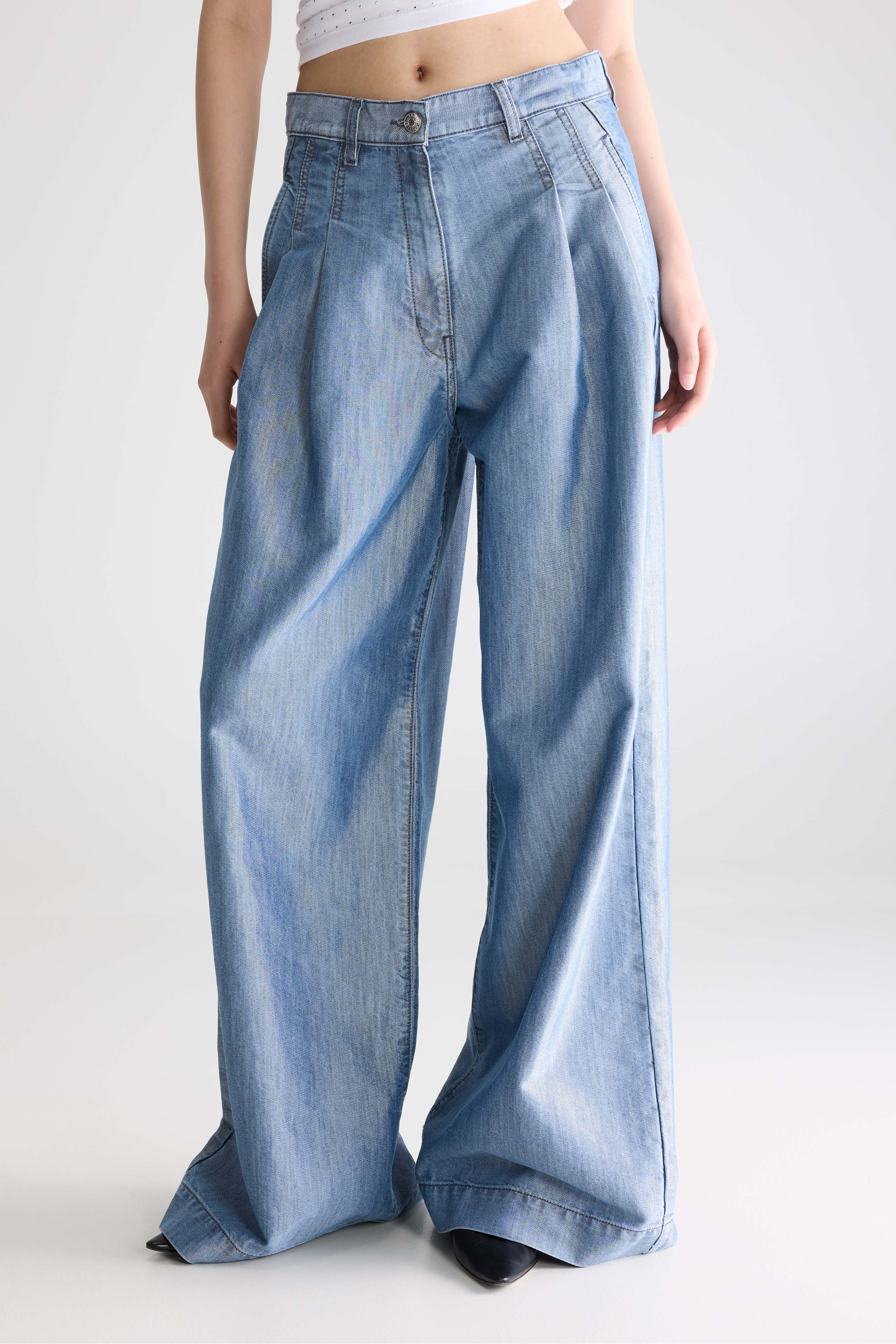 Denim N. 74 Super-wide Jeans - Glassy blue For Women | Bellerose