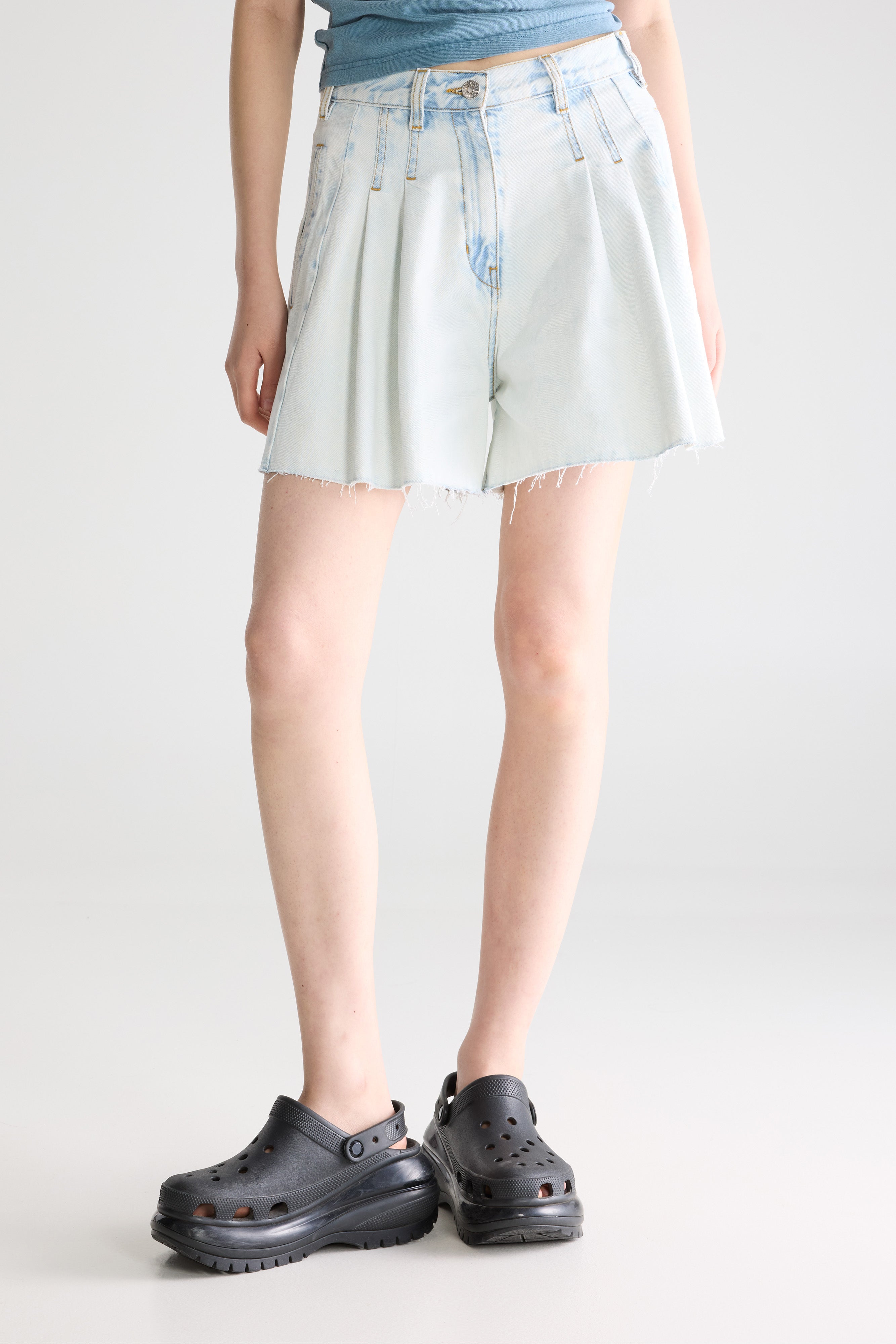 Presley Wide Denim Shorts - Ice bleach For Women | Bellerose