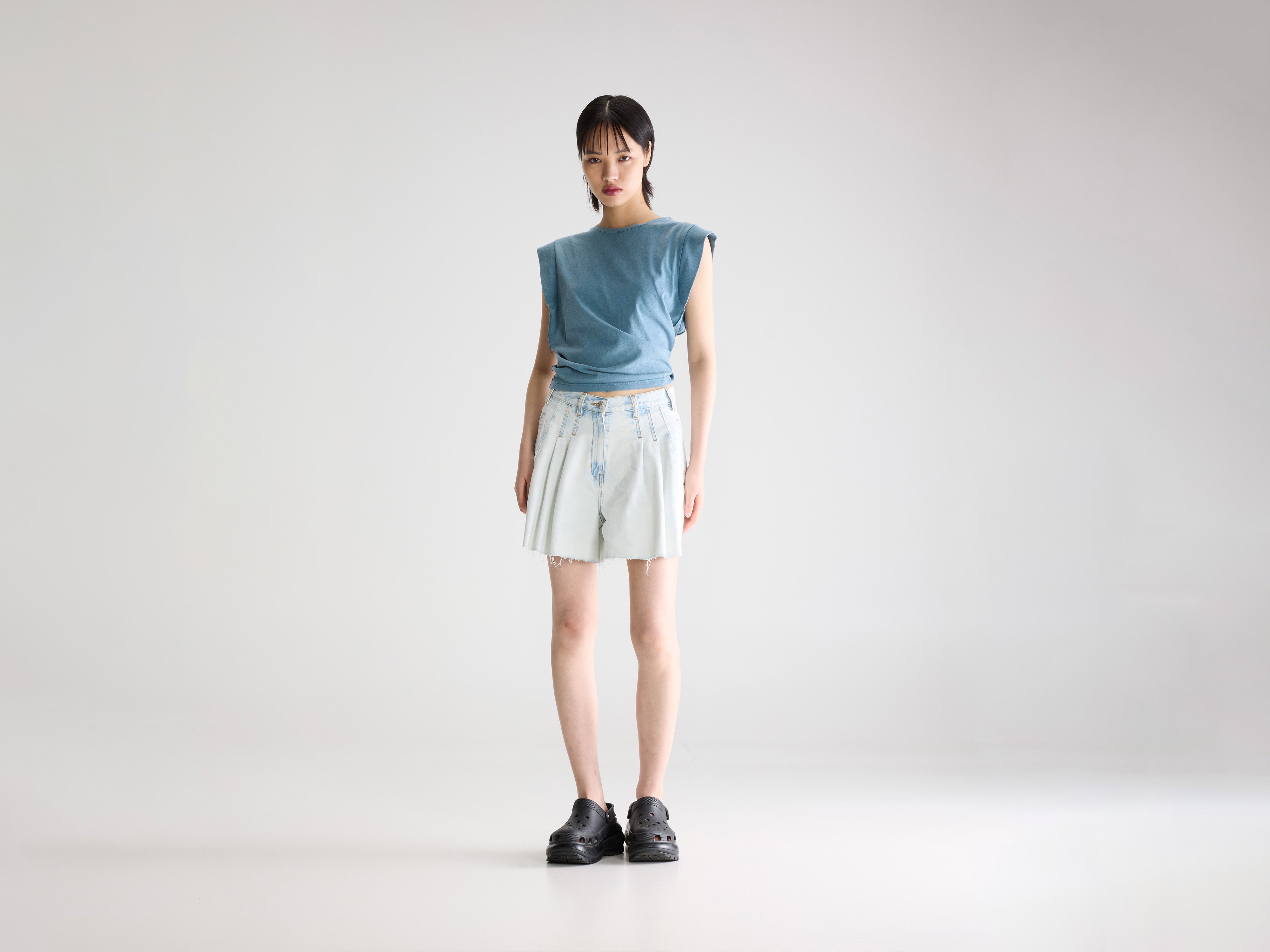 Presley wide denim shorts (261 / W / ICE BLEACH)