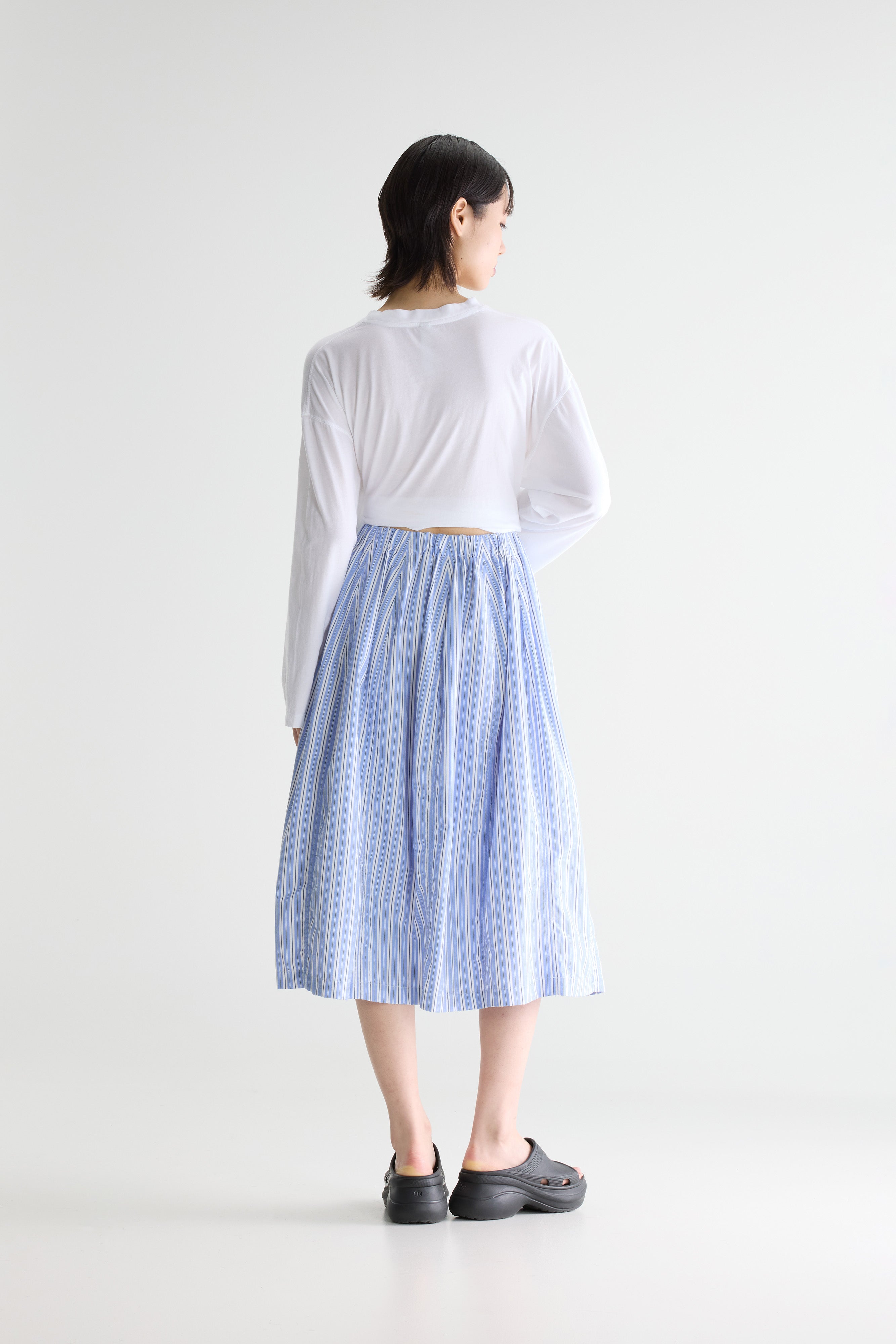 Cinley Striped Midi Skirt - Cream / Iris bloom / Meteorite For Women | Bellerose