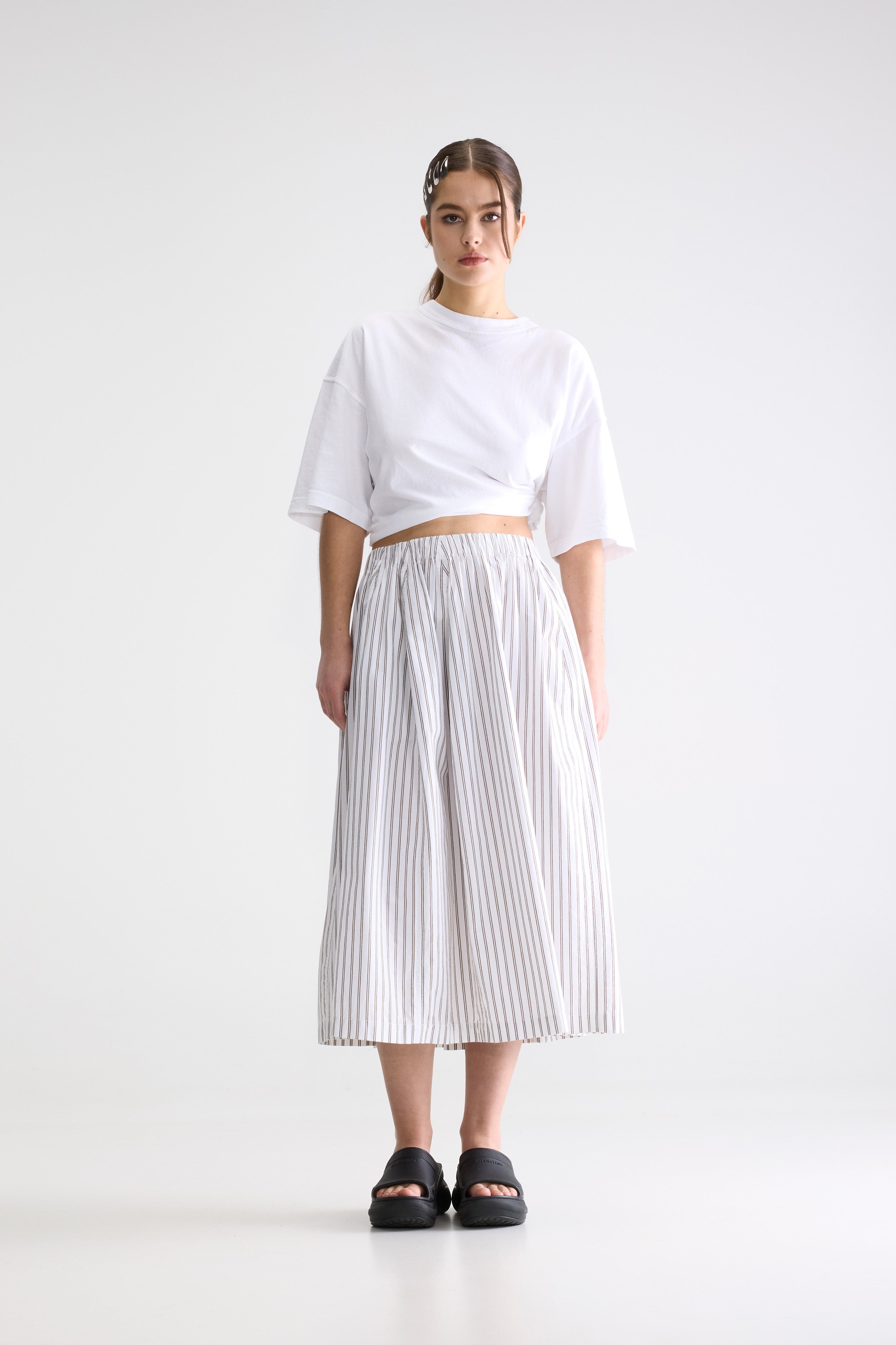 Cinley Striped Midi Skirt - Latte / Vintage white For Women | Bellerose
