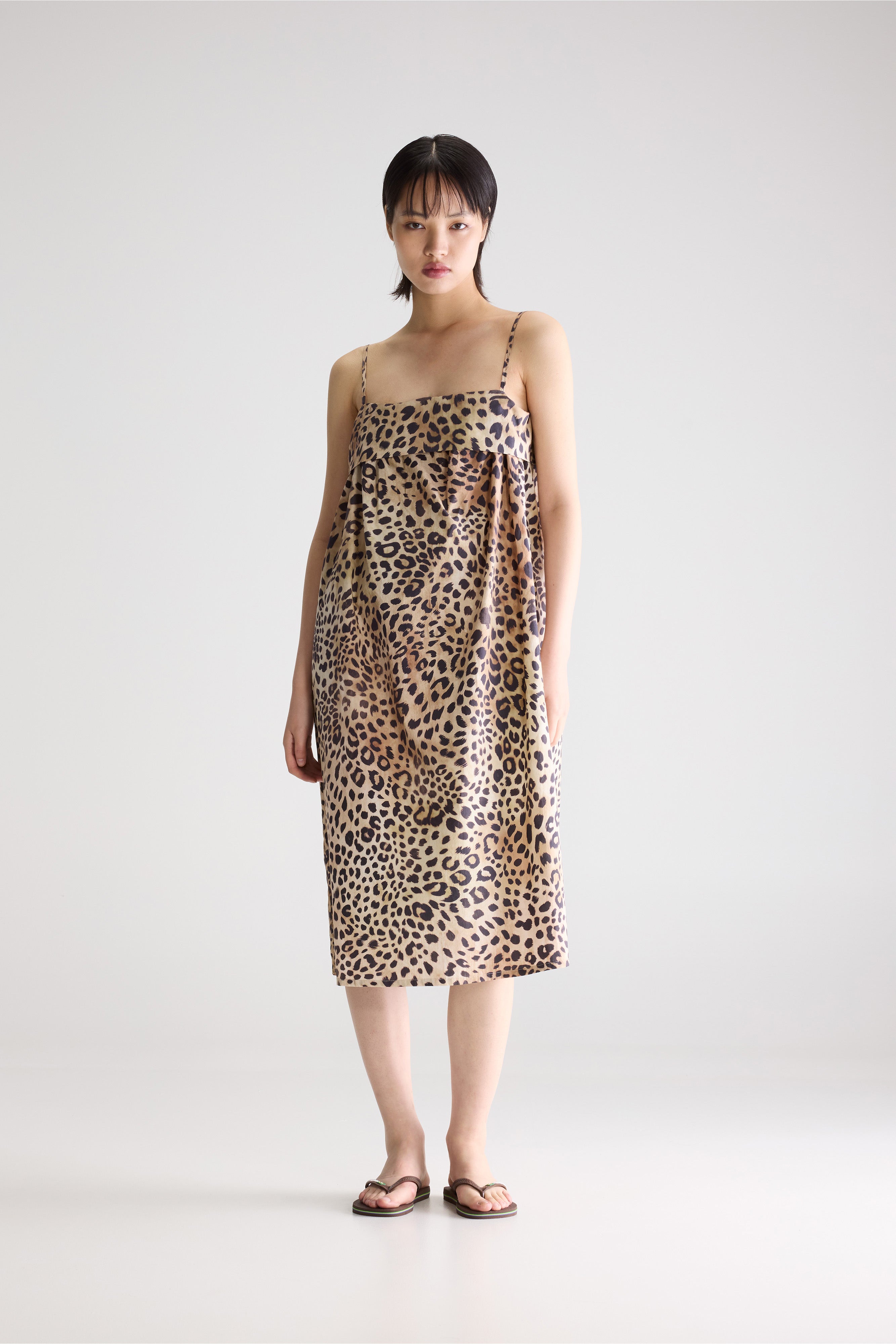 Tokyo Leopard Midi Dress - Cream / Dark roast / Malt For Women | Bellerose