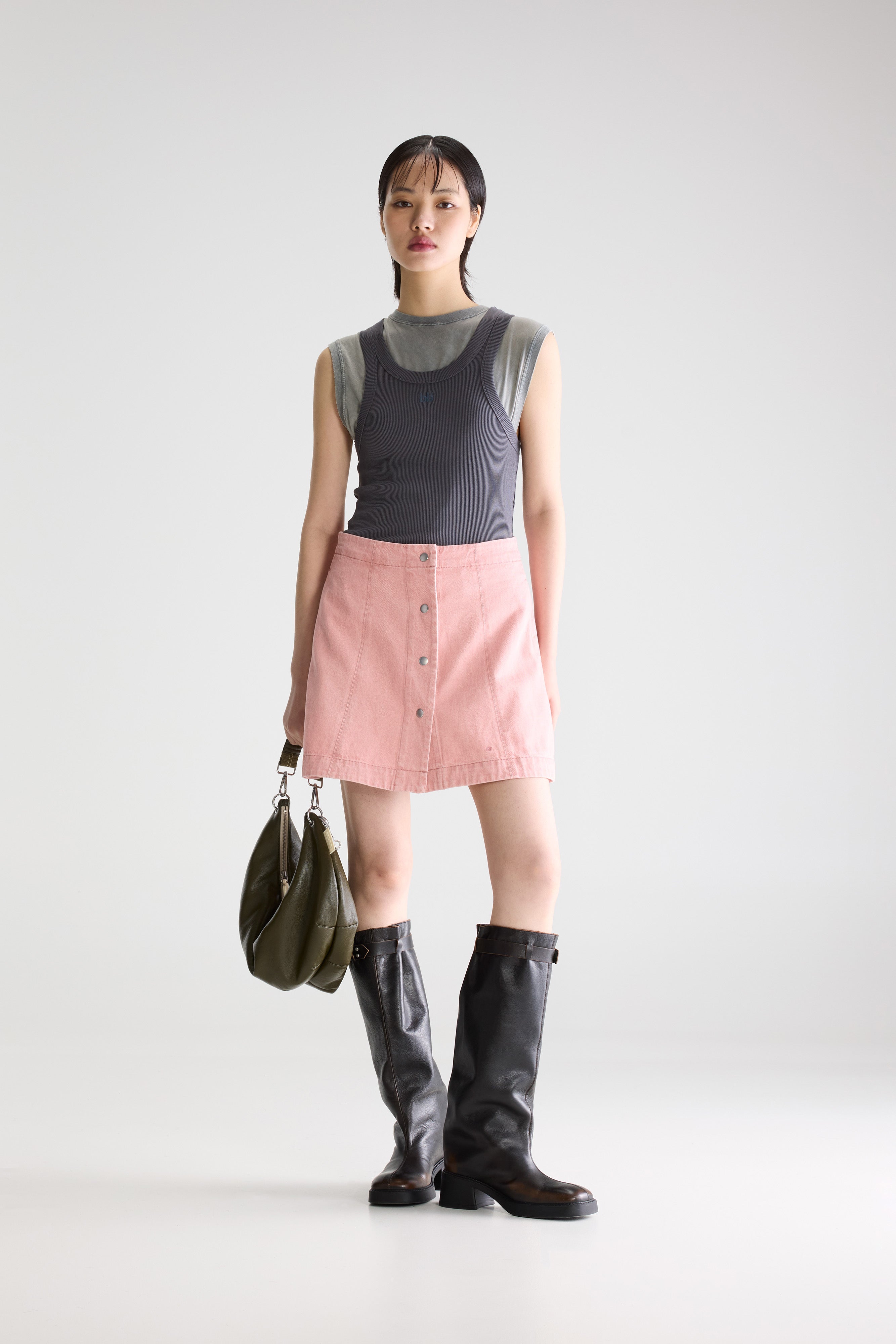 Heliaj Denim Mini Skirt - Rosewood / Vintage wash For Women | Bellerose