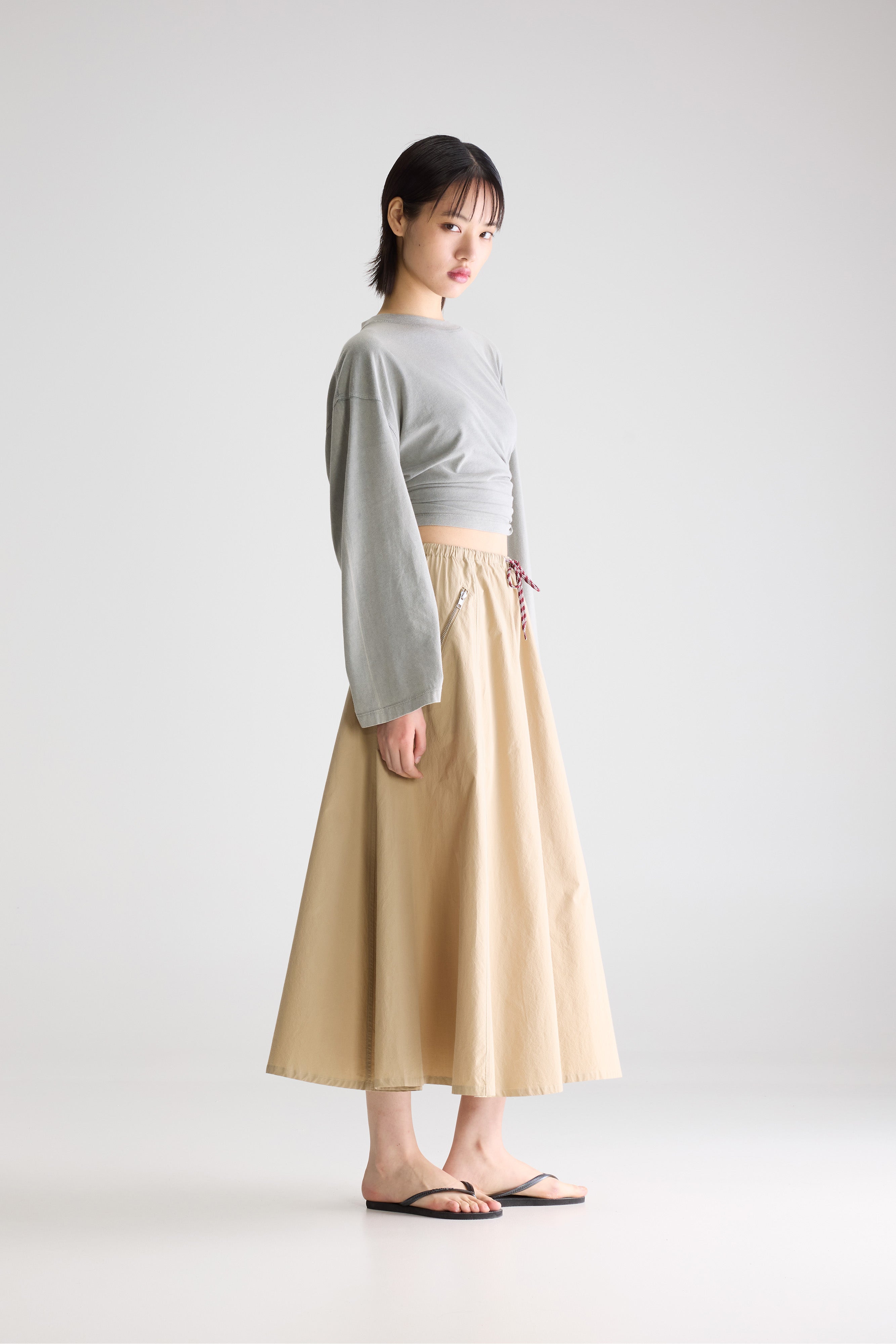 Harlin relaxed midi skirt (261 / W / CLAY)