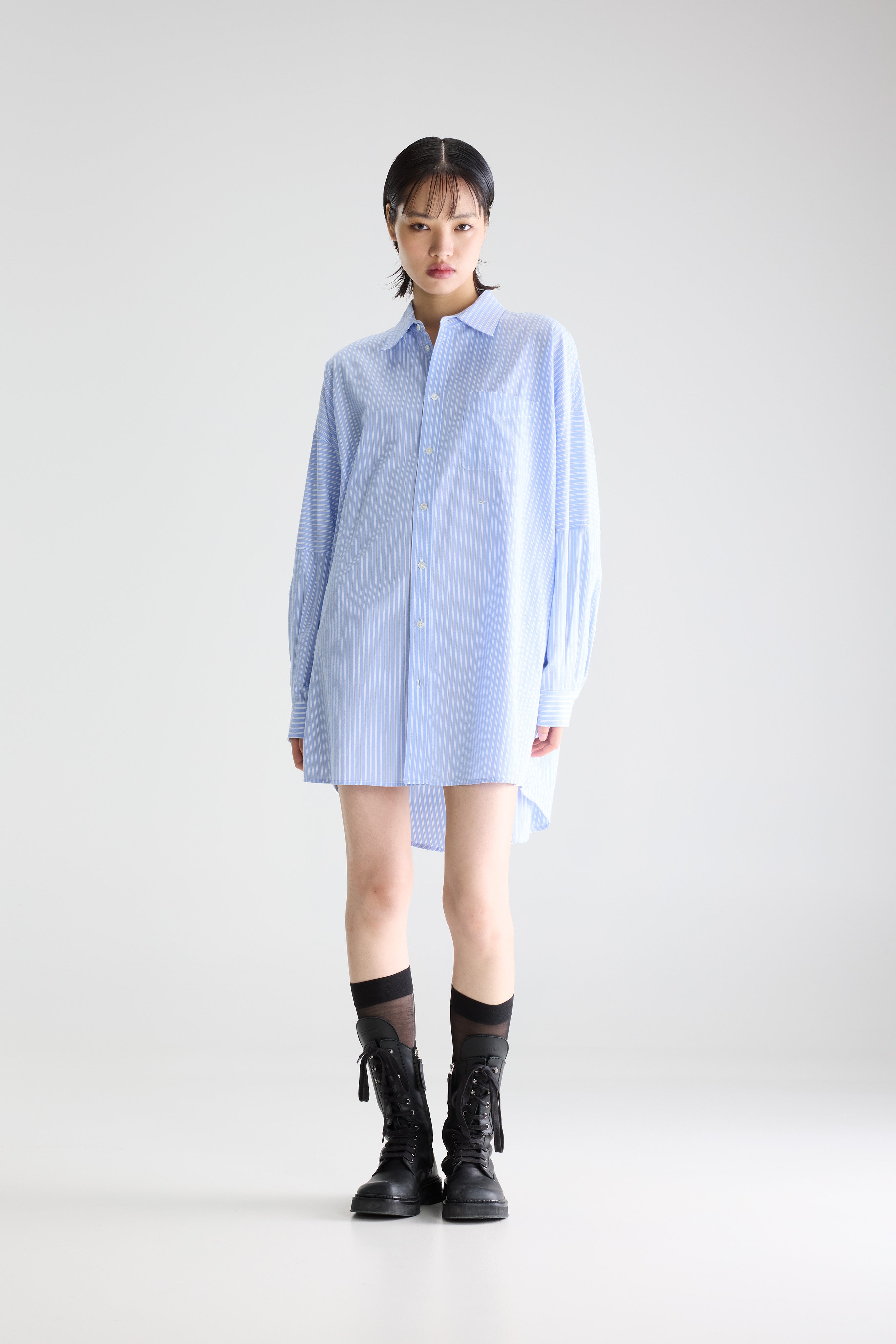 Robe-chemise Rayée Jinner - Blue shirt / Navy / White Pour Femme | Bellerose