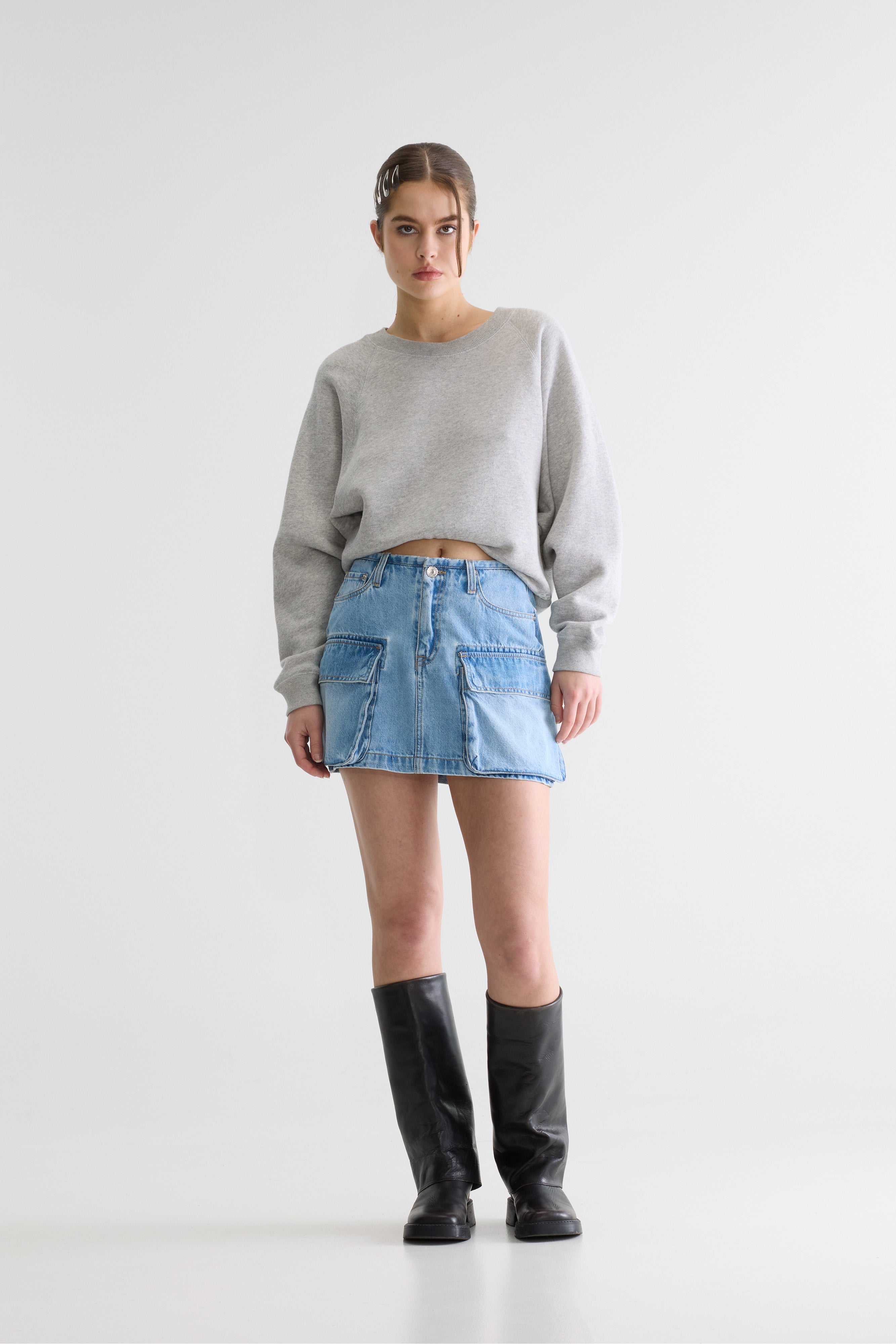 Pallas Mini Denim Skirt - Dusty bleach For Women | Bellerose