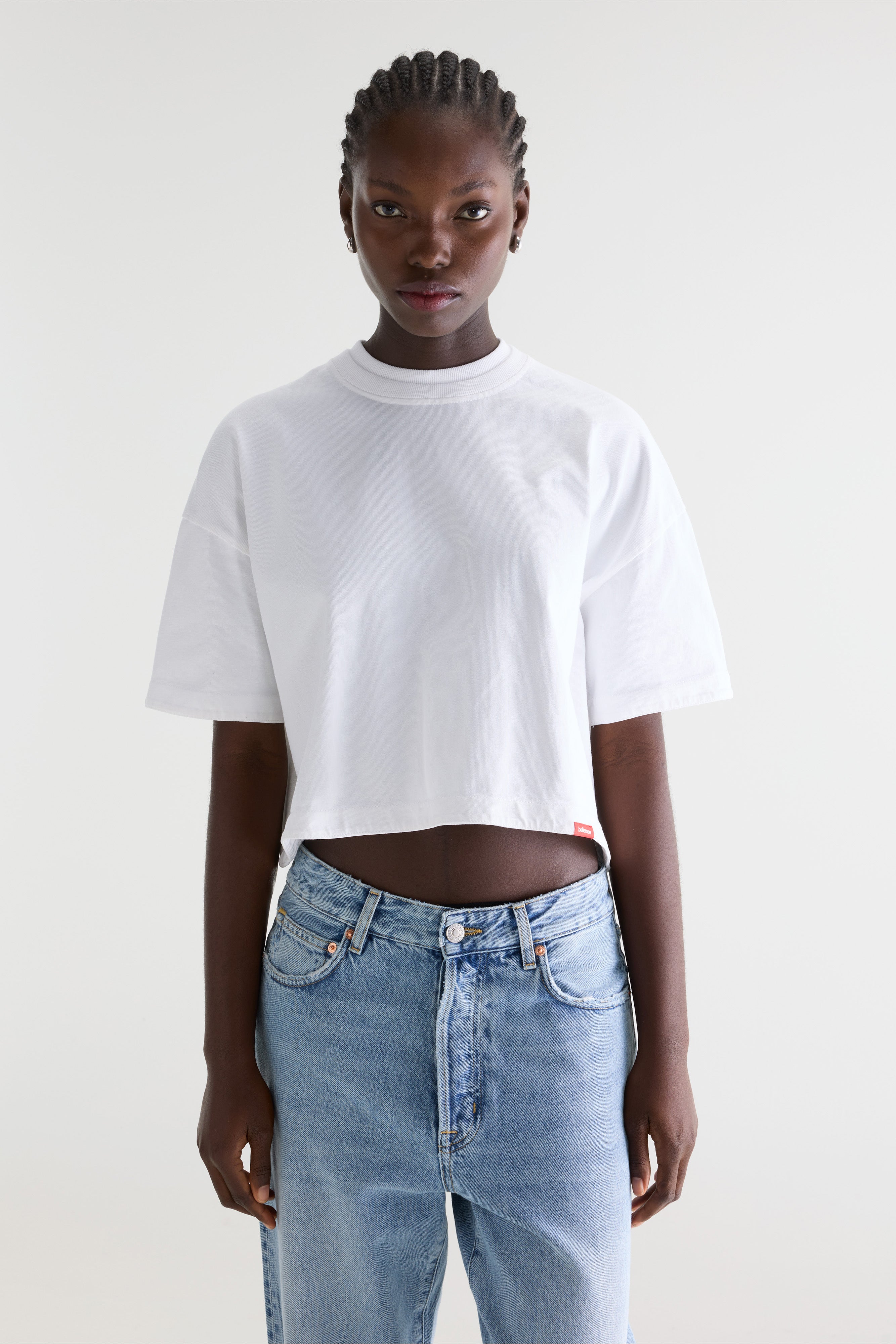 T-shirt Cropped Fan - White Pour Femme | Bellerose
