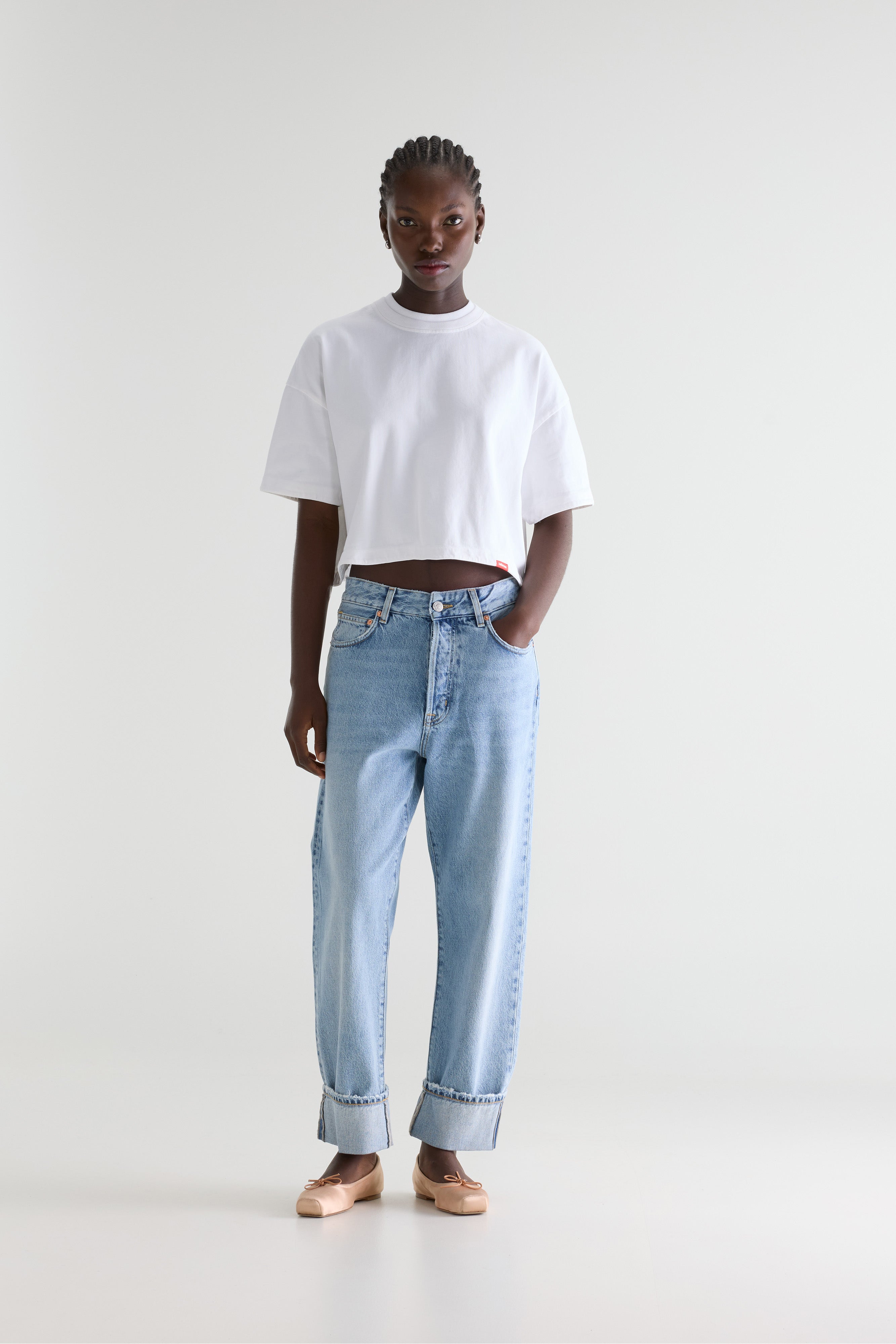 Fan Cropped T-shirt - White For Women | Bellerose