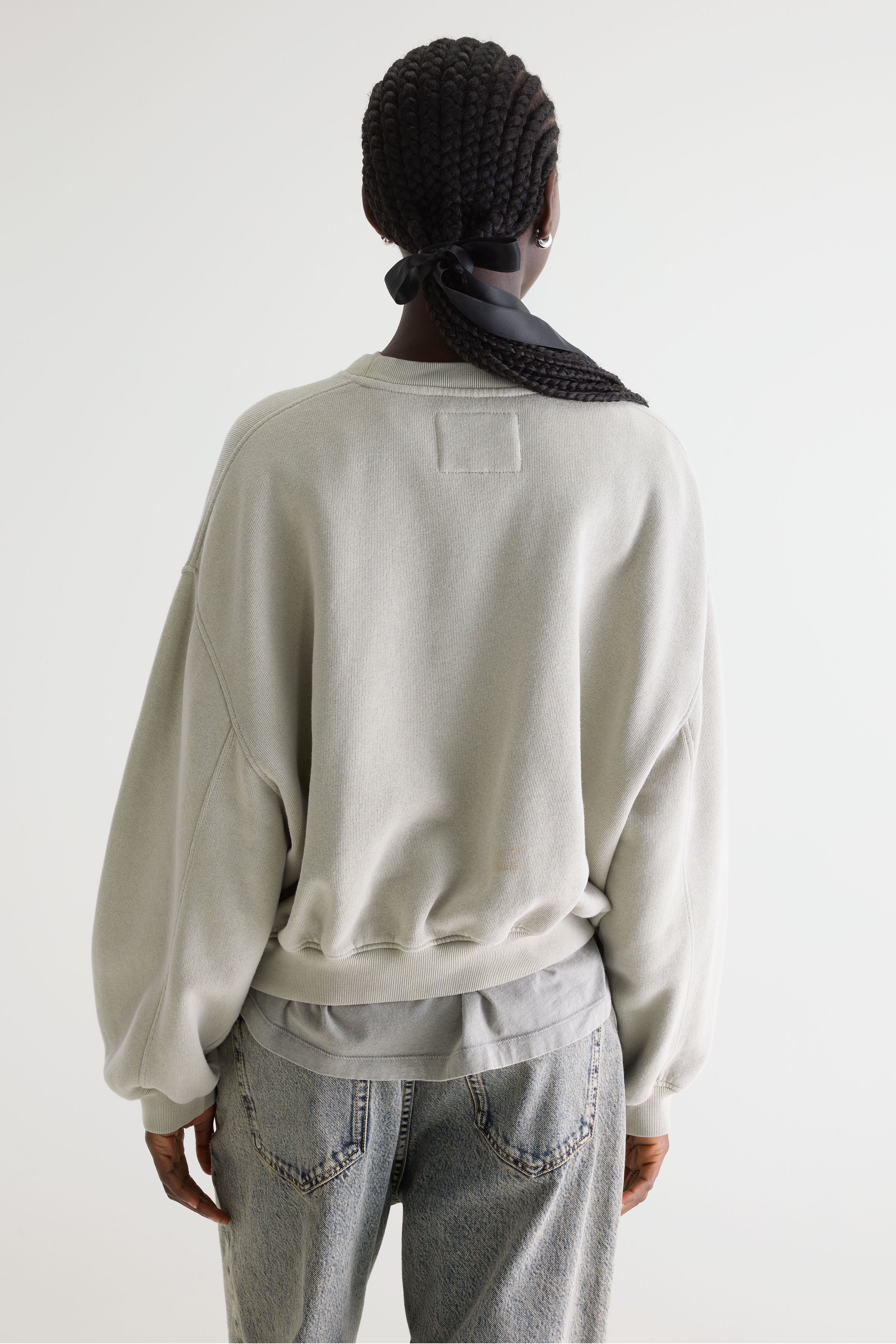 Fancy Cropped Crewneck Sweatshirt - Jadeite For Women | Bellerose