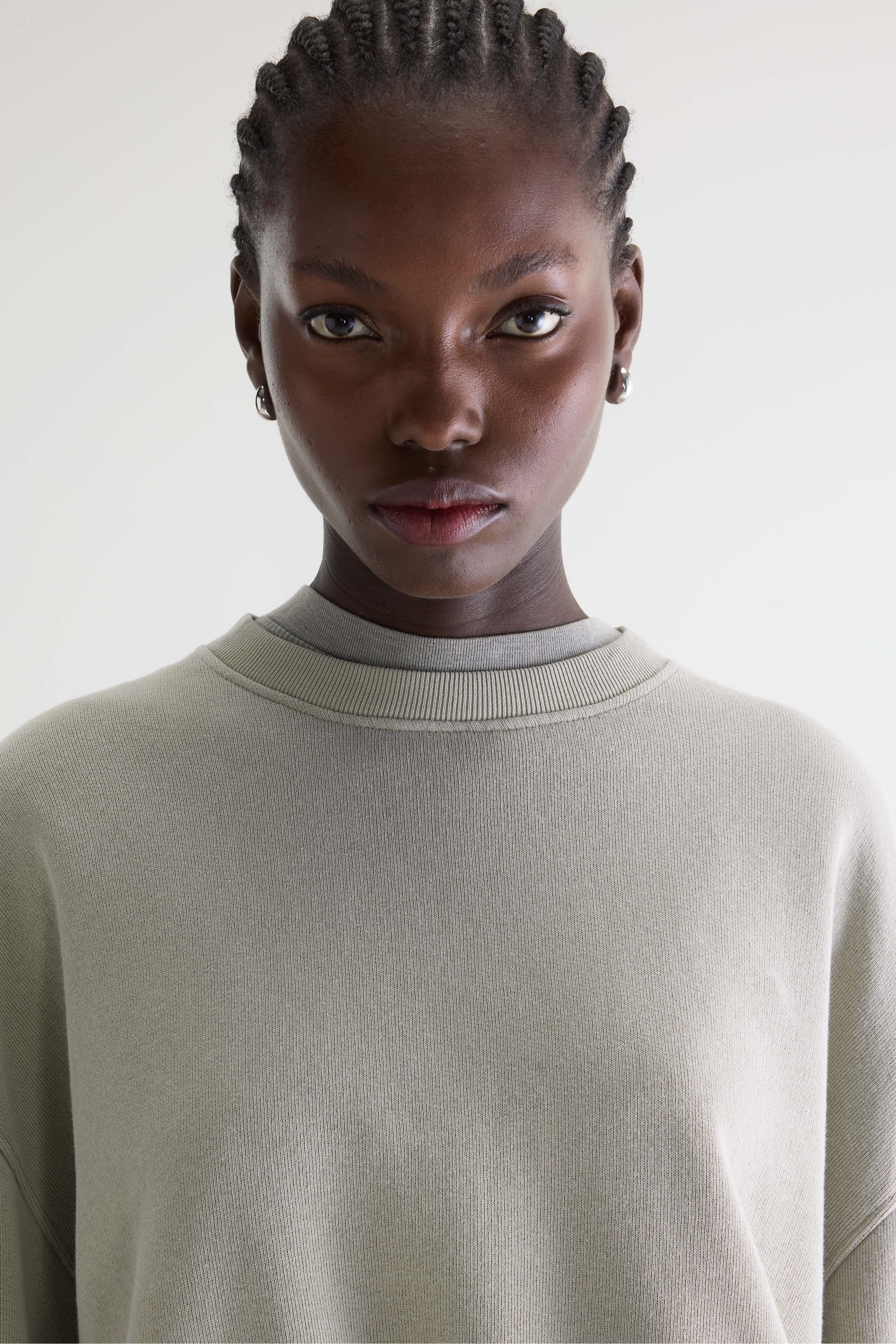 Fancy Cropped Crewneck Sweatshirt - Jadeite For Women | Bellerose