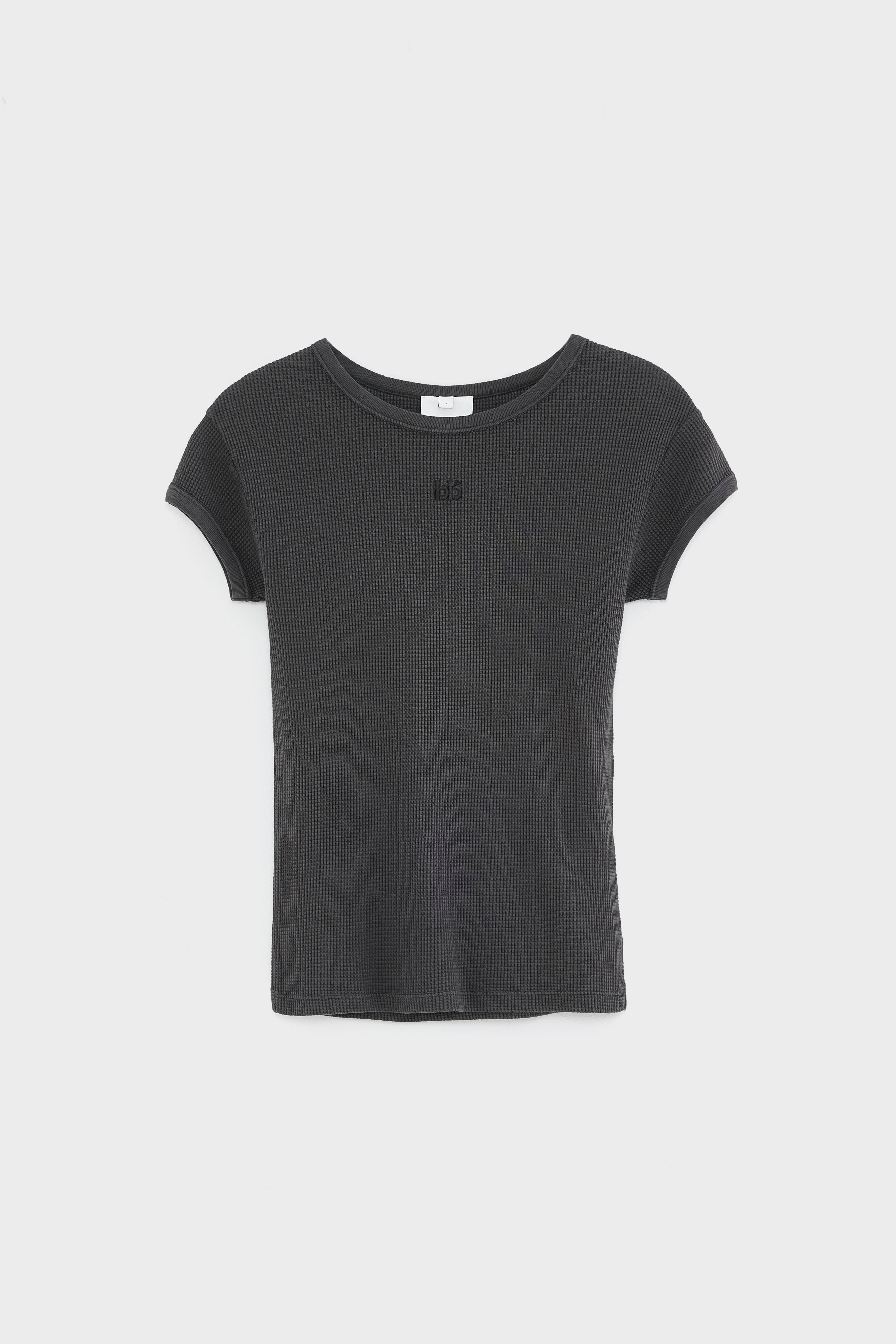 Mali geribbeld t-shirt (261 / W / BLACK SAND)