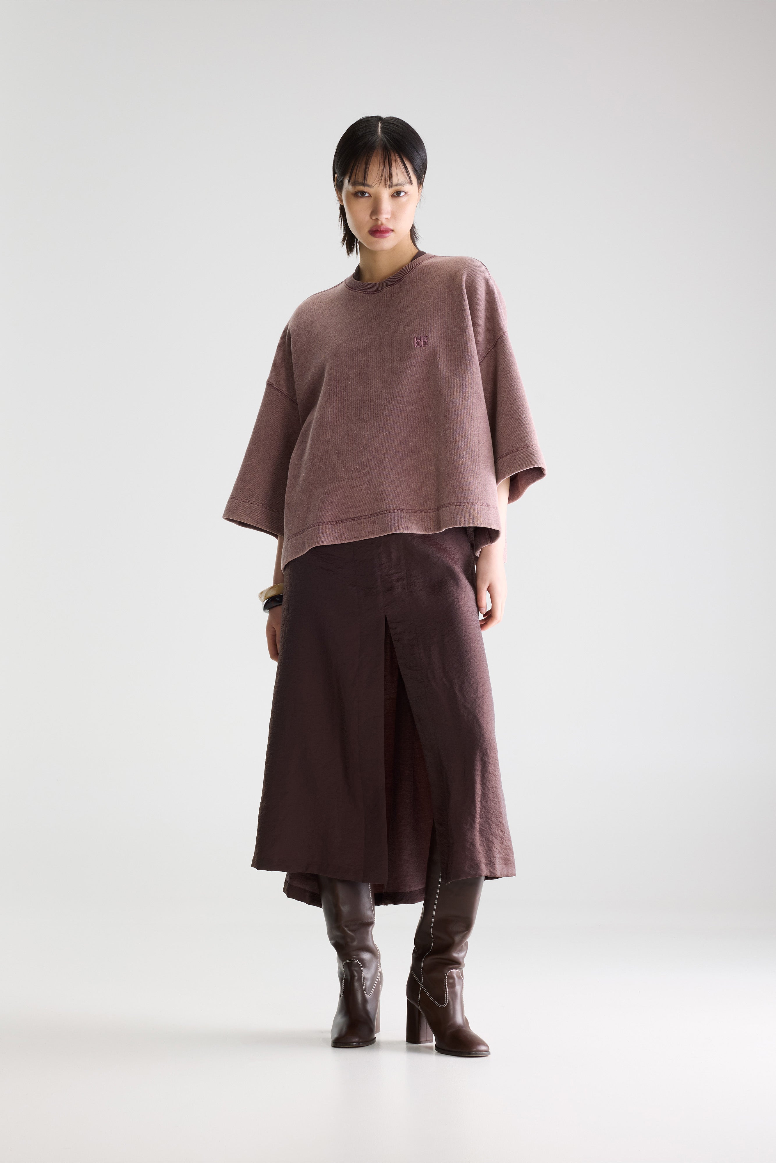 Farlol Short-sleeve Sweatshirt - Wine For Women | Bellerose