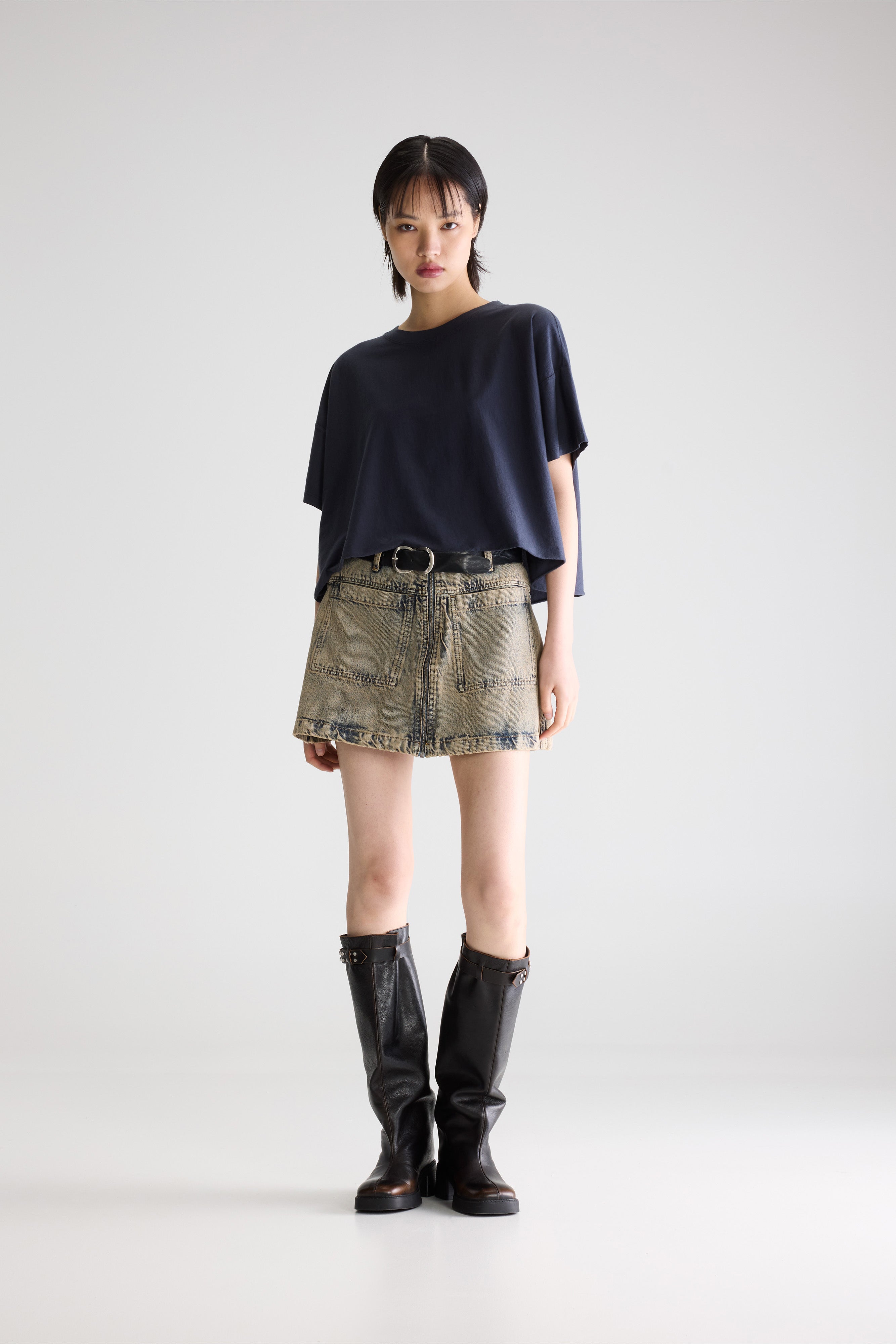 Farpy Cropped T-shirt - Navy For Women | Bellerose