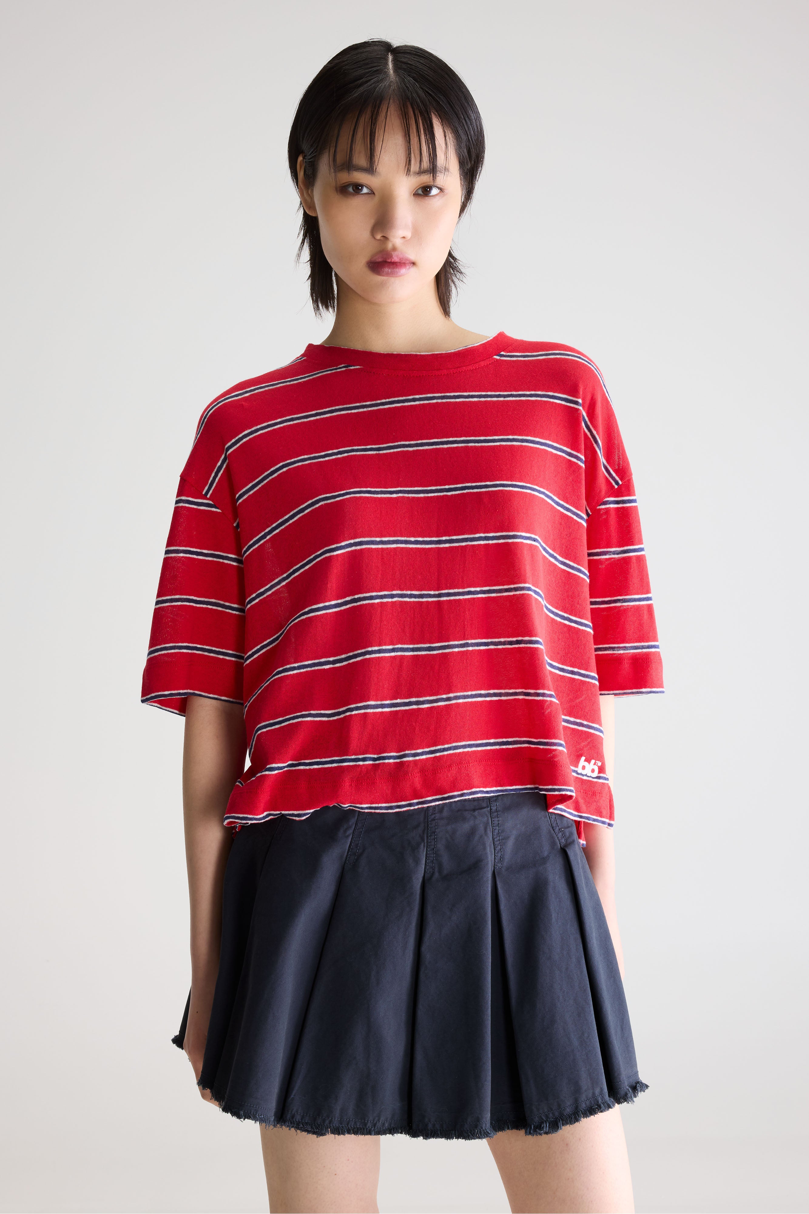 Vydel Short-sleeve T-shirt - Massai red / Odysee / Vintage white For Women | Bellerose