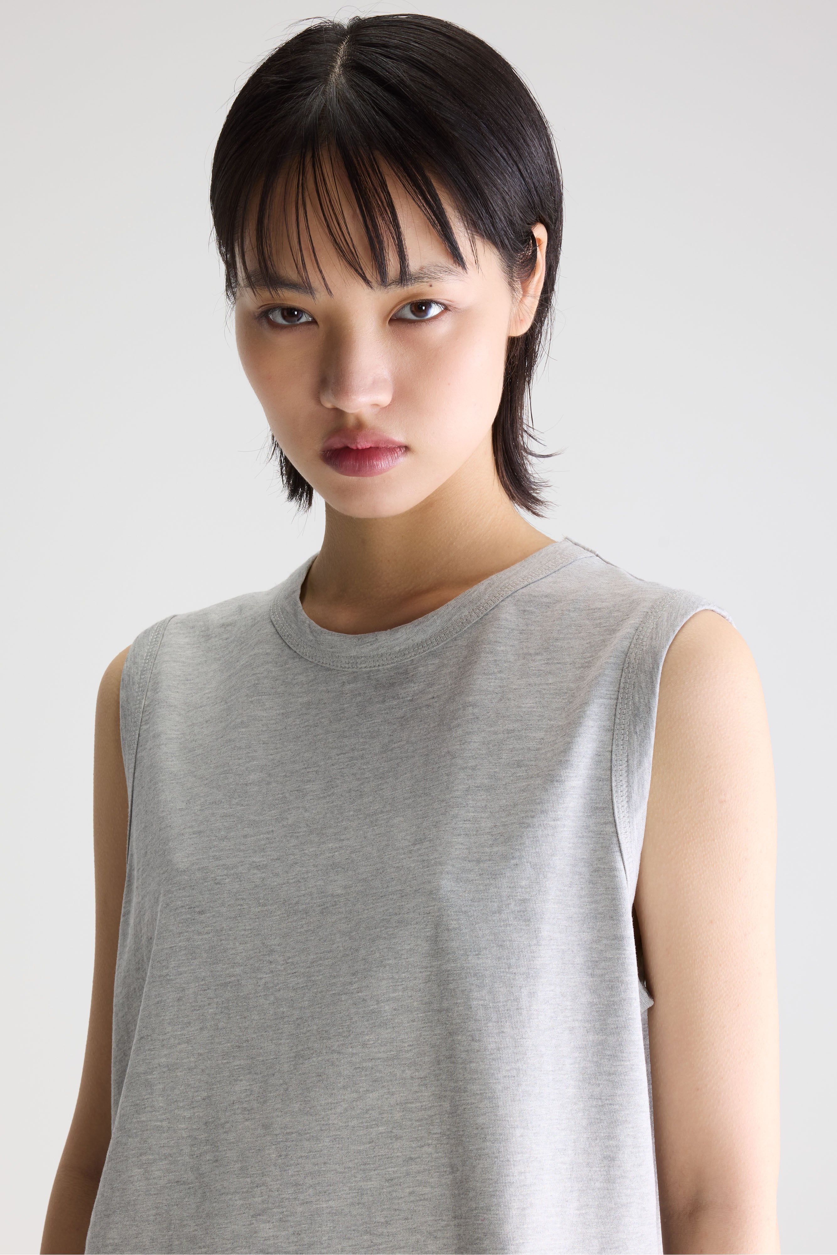 Cuare regular tank top (261 / W / H. GREY)