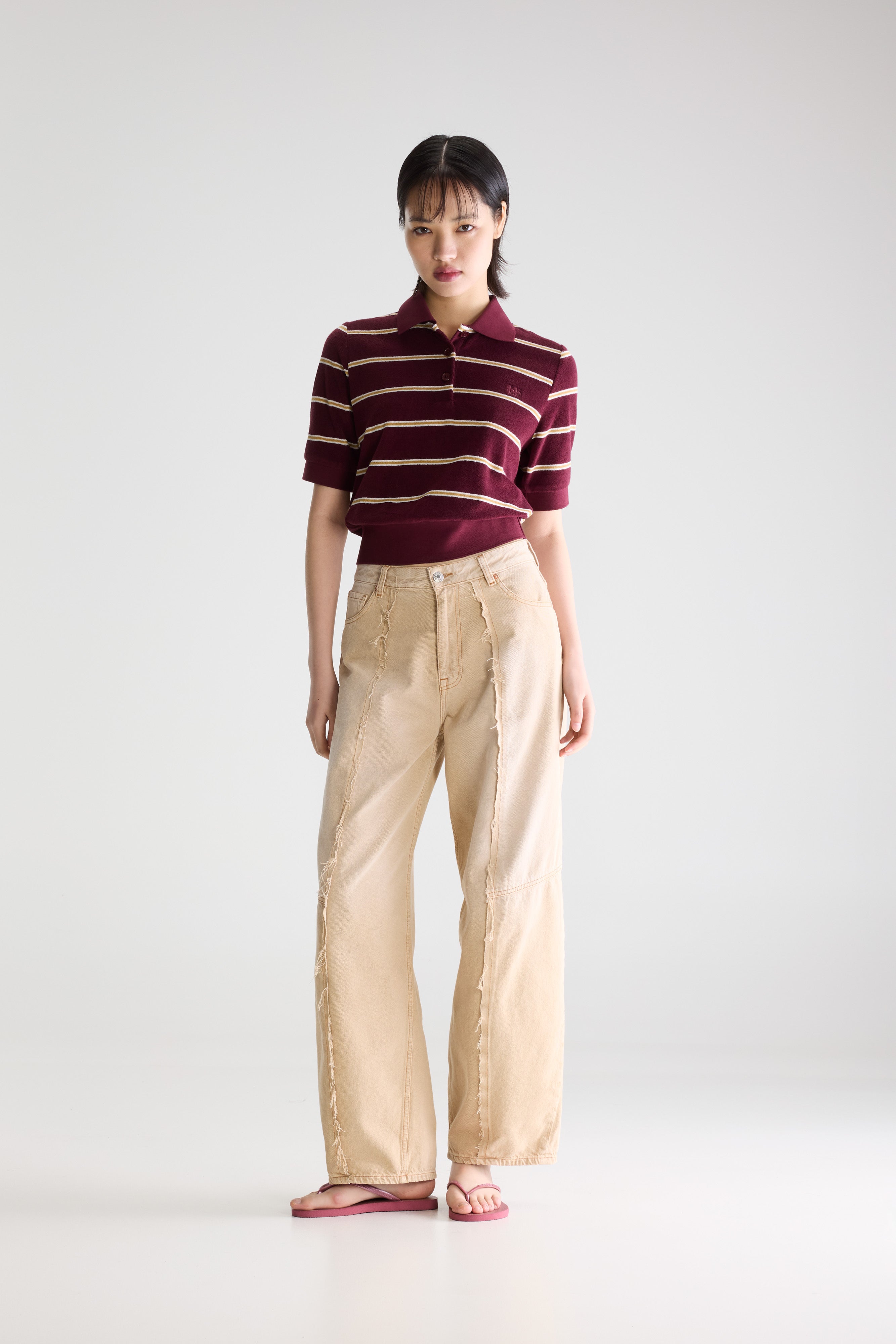 Crixus Terry Polo - Off white / Sahara / Windsor wine For Women | Bellerose