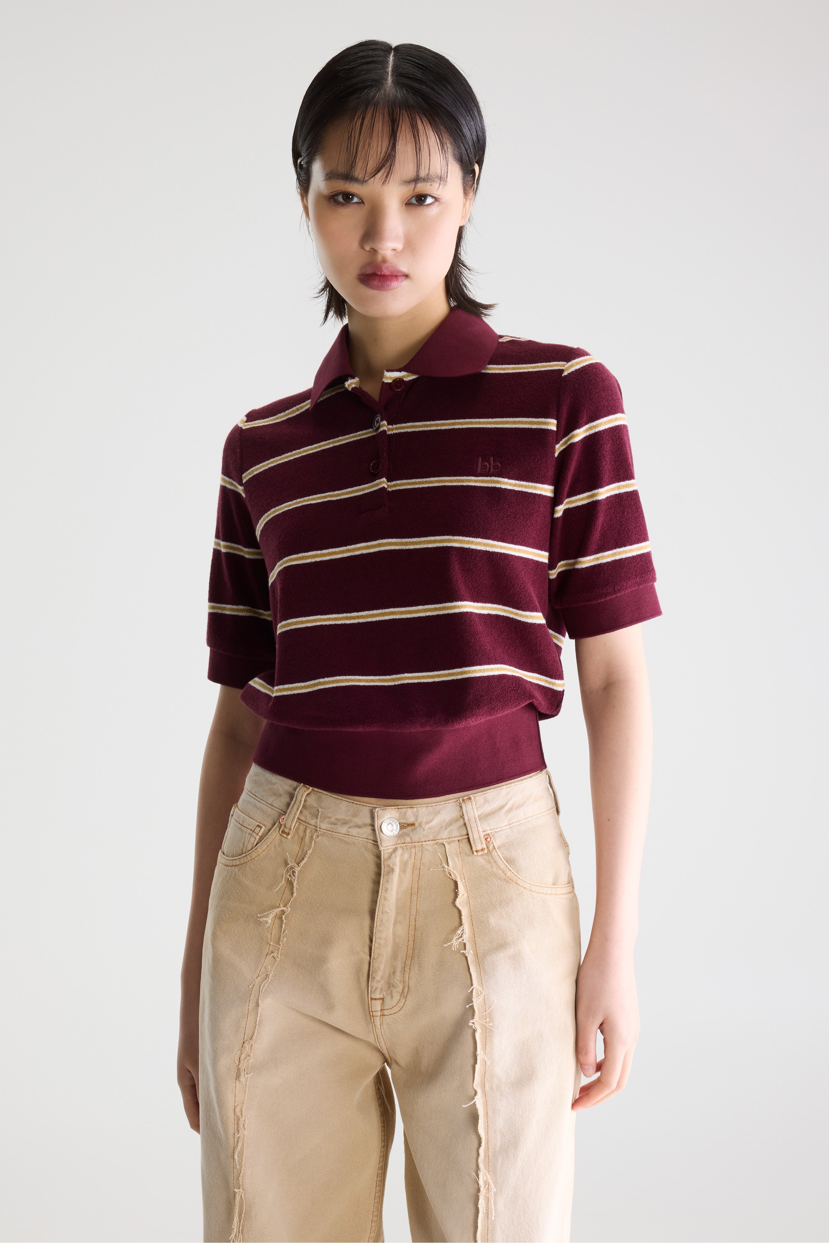 Crixus Terry Polo - Off white / Sahara / Windsor wine For Women | Bellerose