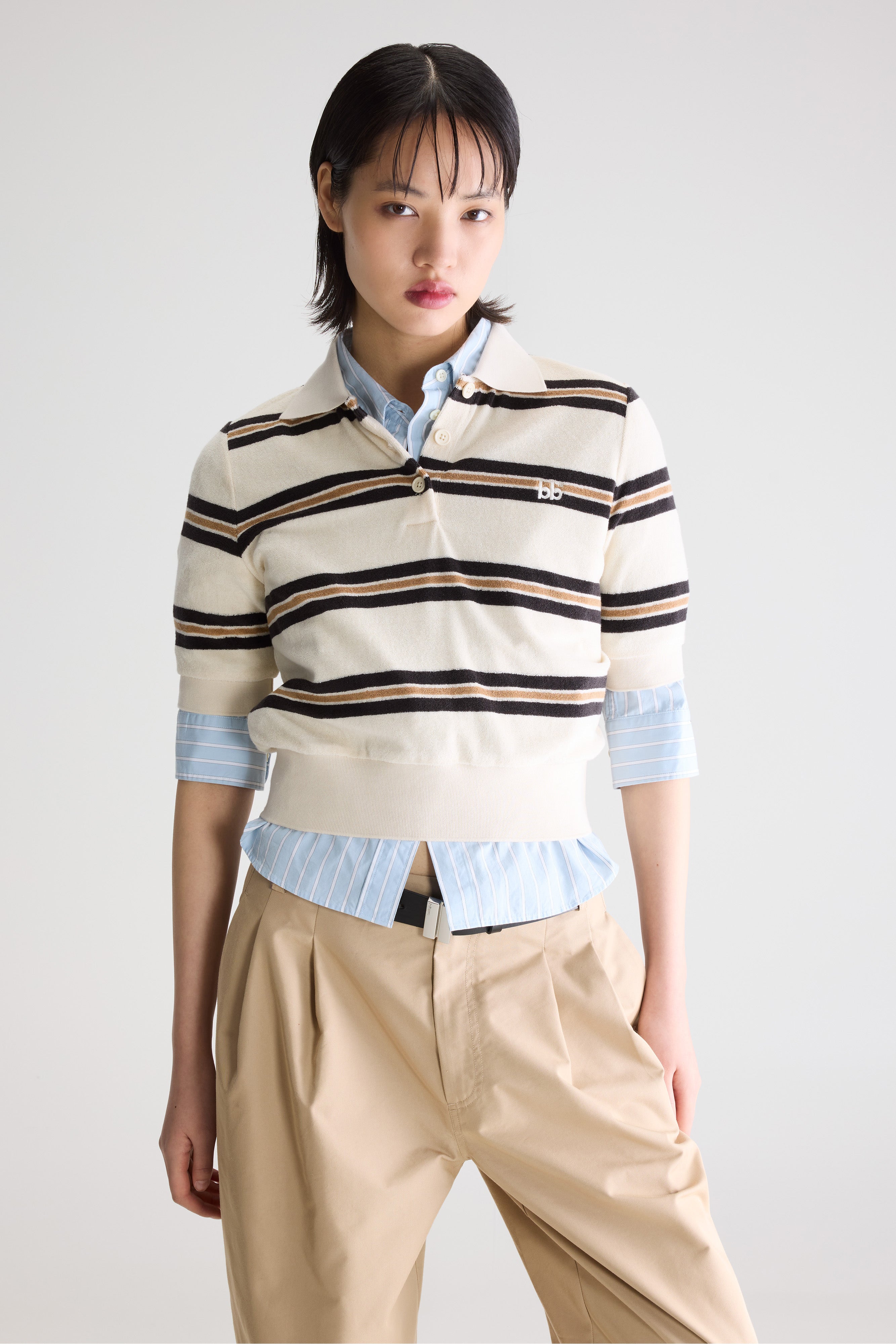 Crixus terry polo (261 / W / STRIPE B)