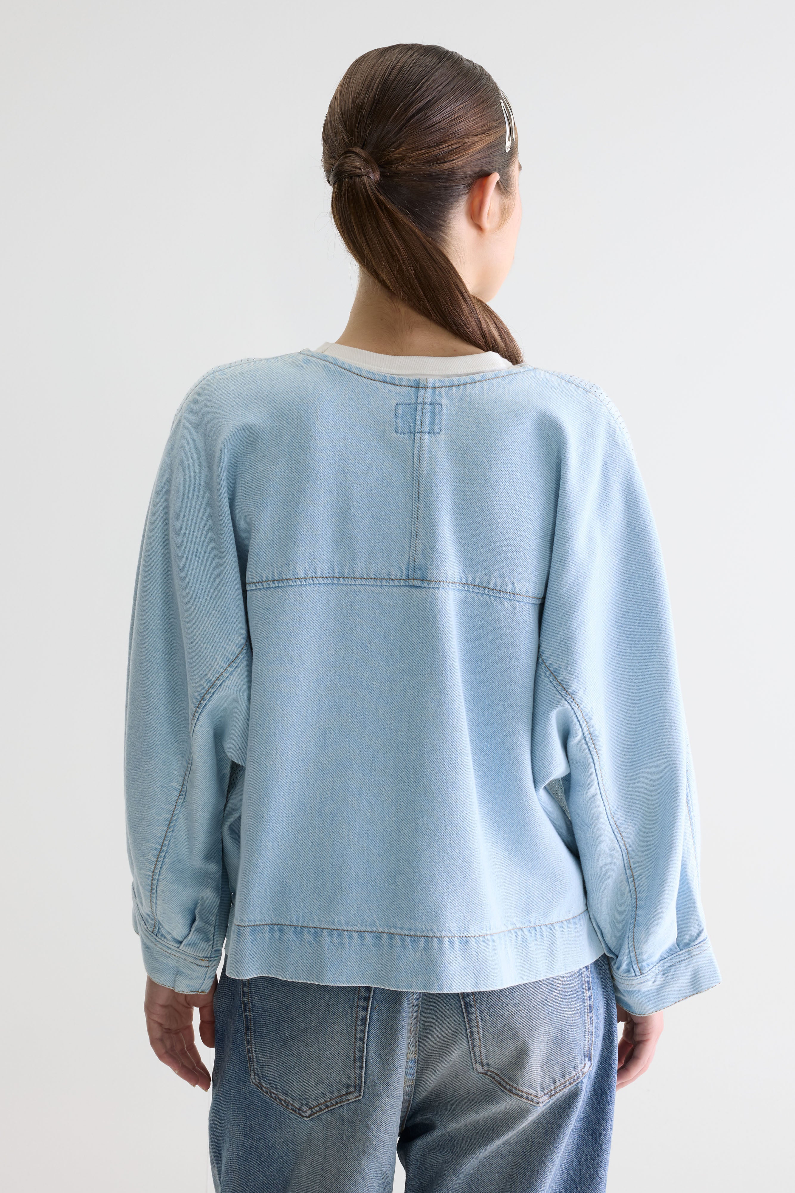Pinda denim blouse (261 / W / BLEACH)