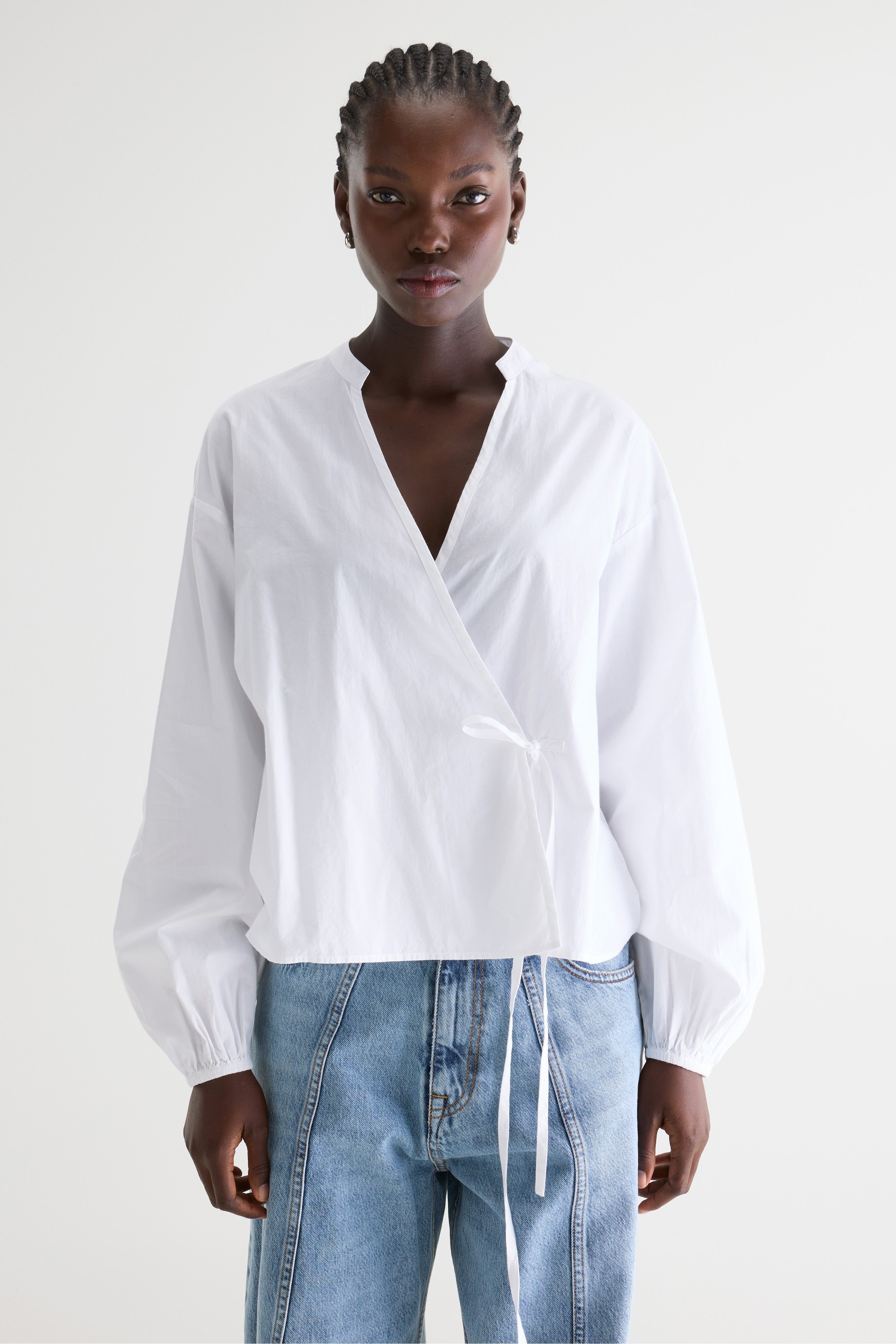 Collin Wrap-front Blouse - White For Women | Bellerose
