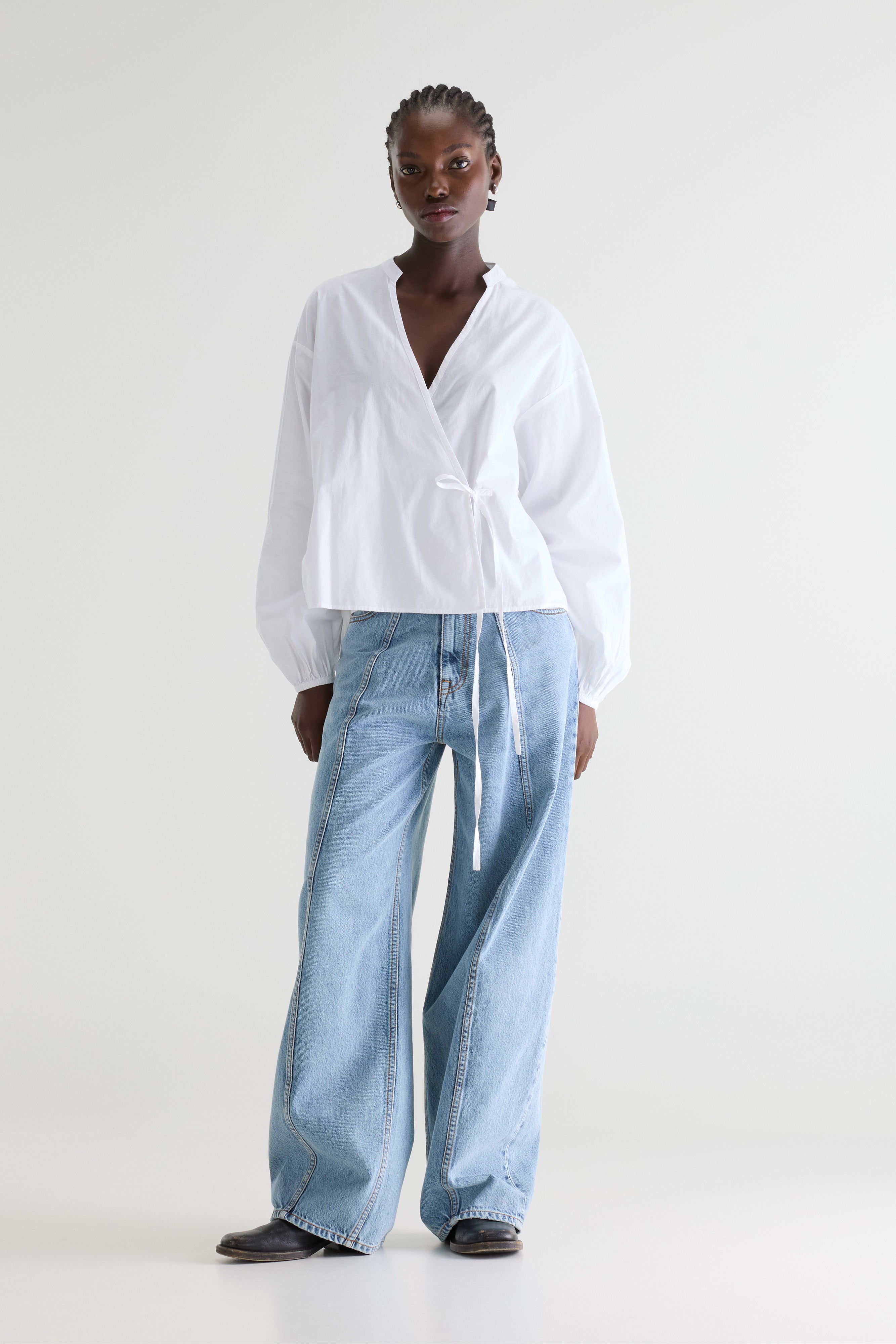 Collin Wrap-front Blouse - White For Women | Bellerose