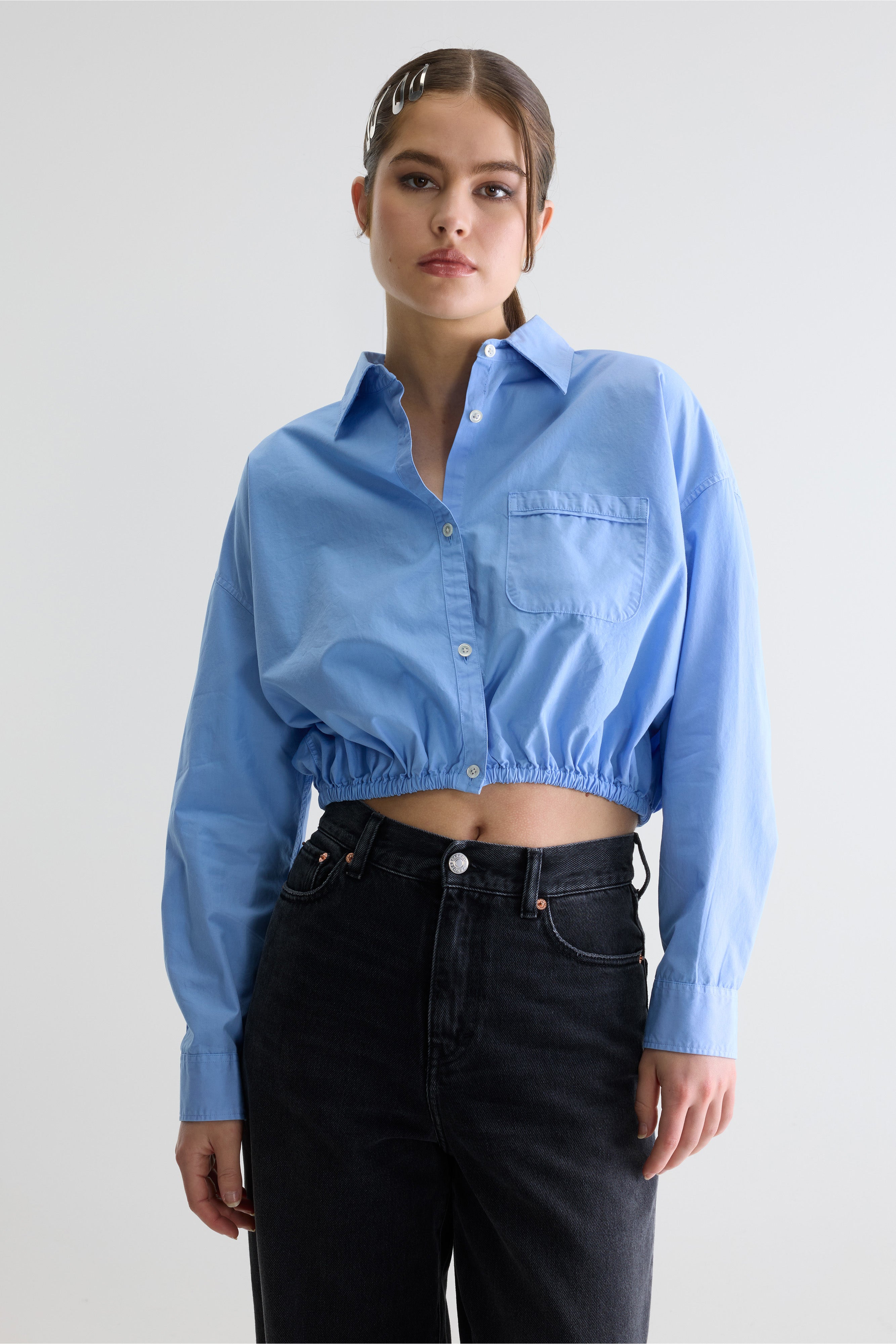 Gemma Cropped Shirt - Blue shirt Für Women | Bellerose