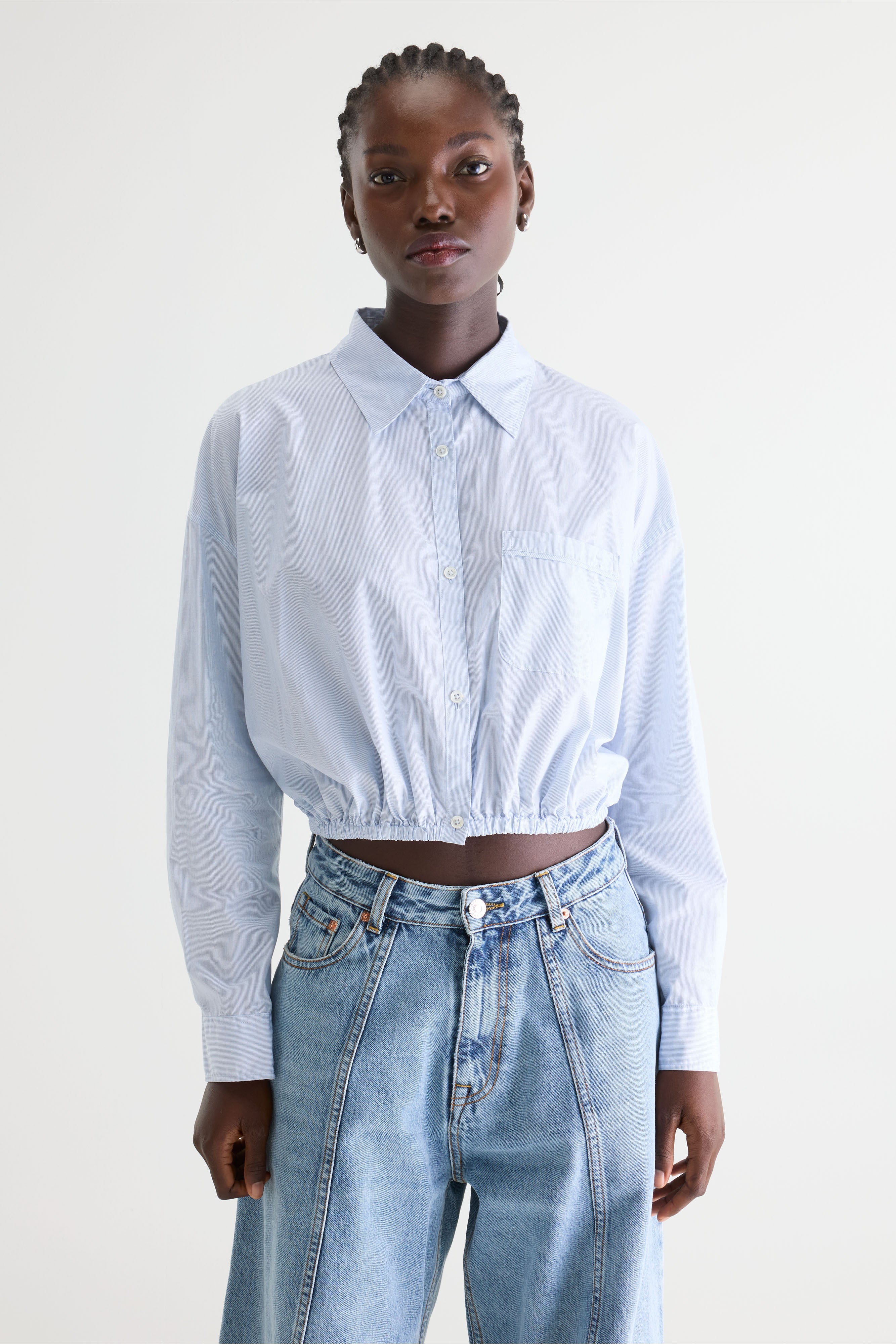 Gemma Cropped Shirt - White / Worker Für Women | Bellerose